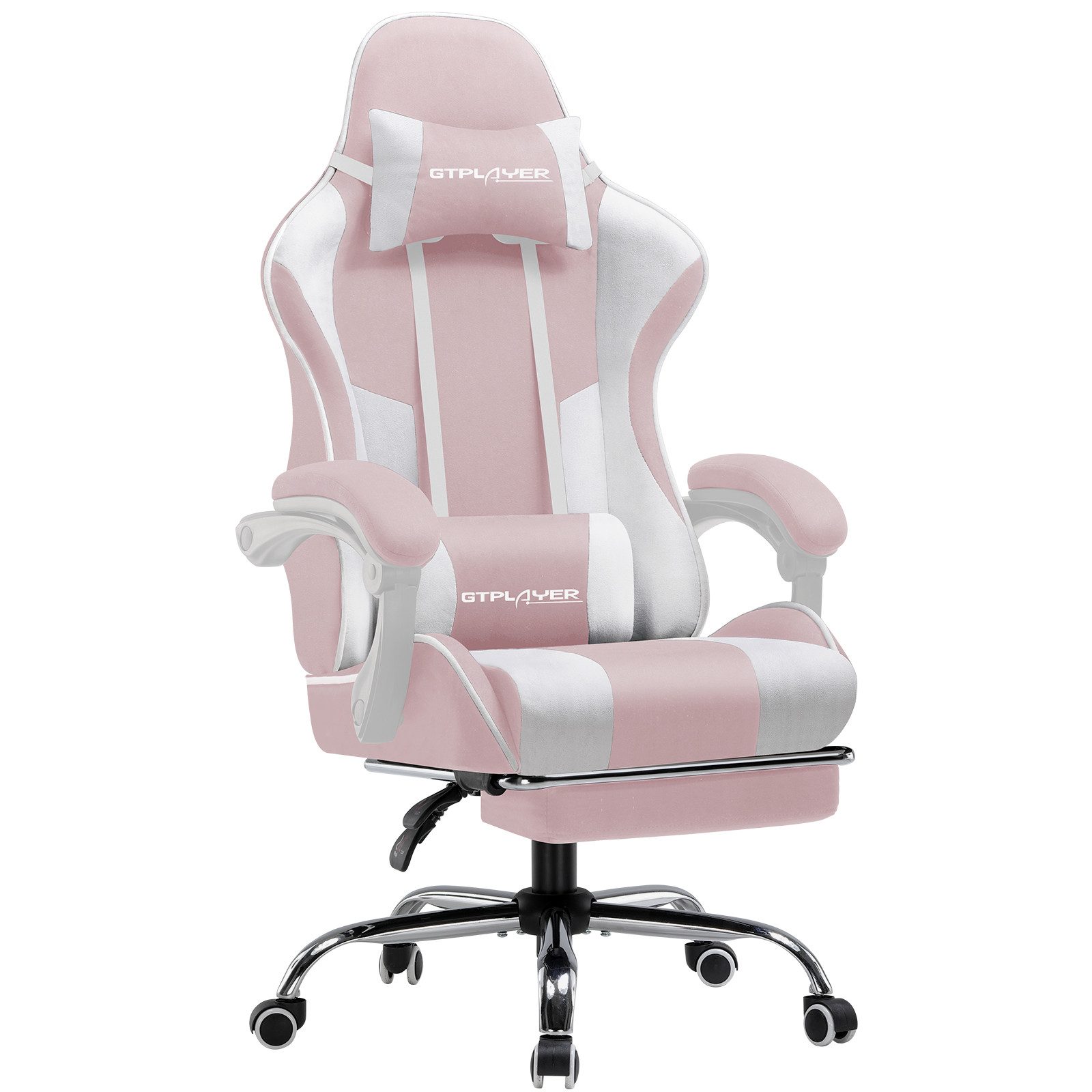 GTPLAYER Gaming-Stuhl Bürostuhl Gaming Stuhl Massage Ergonomischer Gamer Stuhl, mit Massage-Lendenkissen Fußstütze, Kopfstütze
