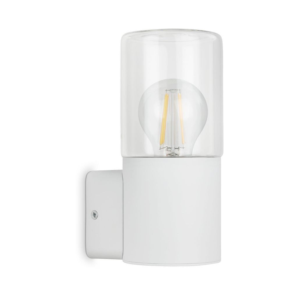 Telefunken Gartenstrahler 320506TF, ohne Leuchtmittel, 2700K - Extra-Warmweiß, Wand Außenleuchte IP44 weiß E27 Fassung