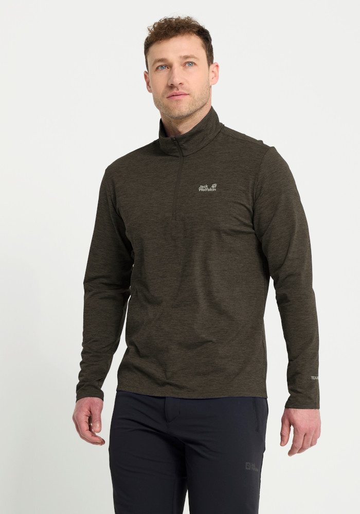 Jack Wolfskin Stehkragenpullover TRAIL HZ M Funktions-Langarmshirt, schnelltrocknend, atmungsaktiv