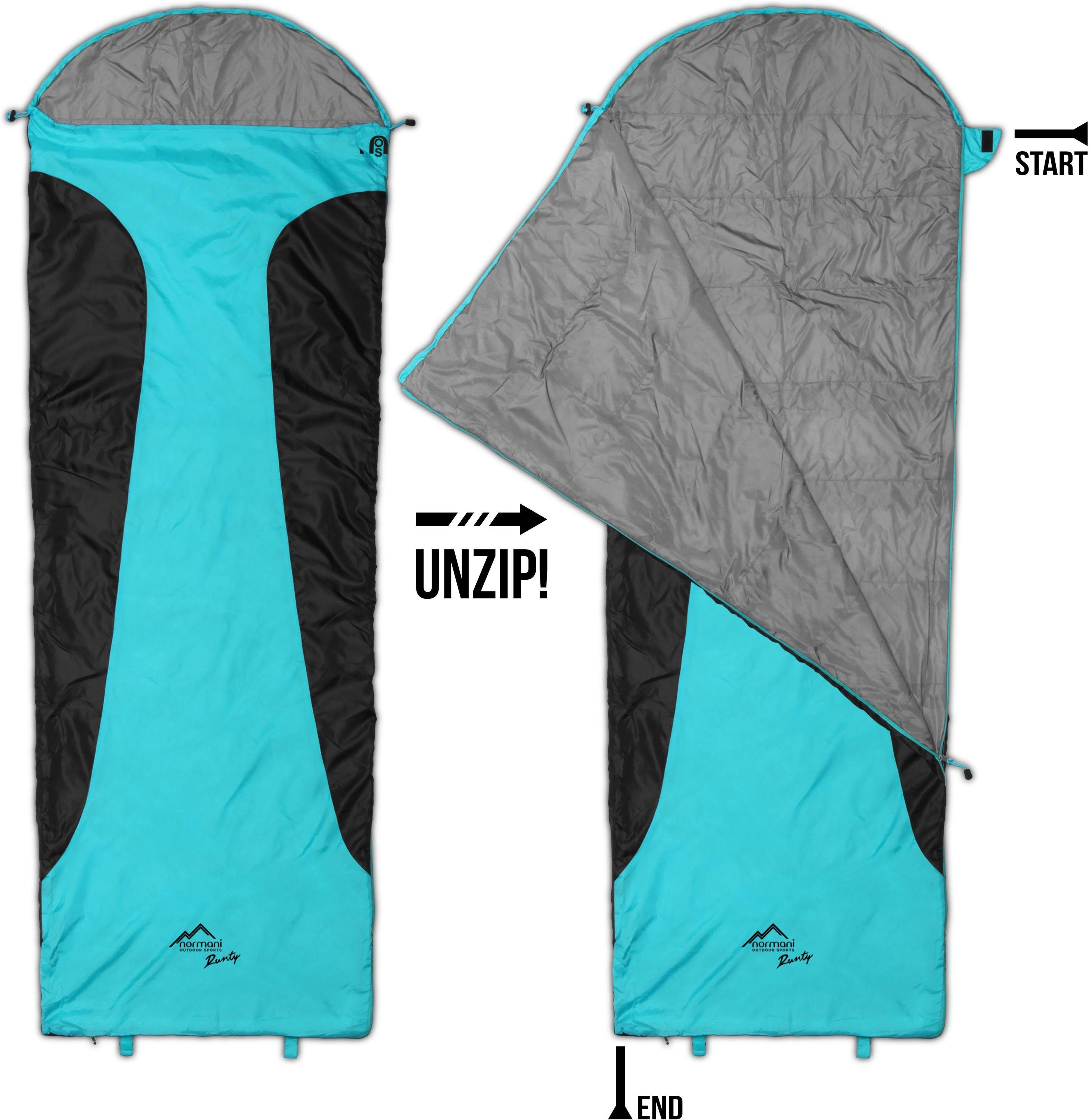 normani Deckenschlafsack Ultralight-Schlafsack (RV rechts) Runty, Ultraleicher, kompakter Einzelschlafsack mit 3D Microtech - 570 g – Bild 3 von 5
