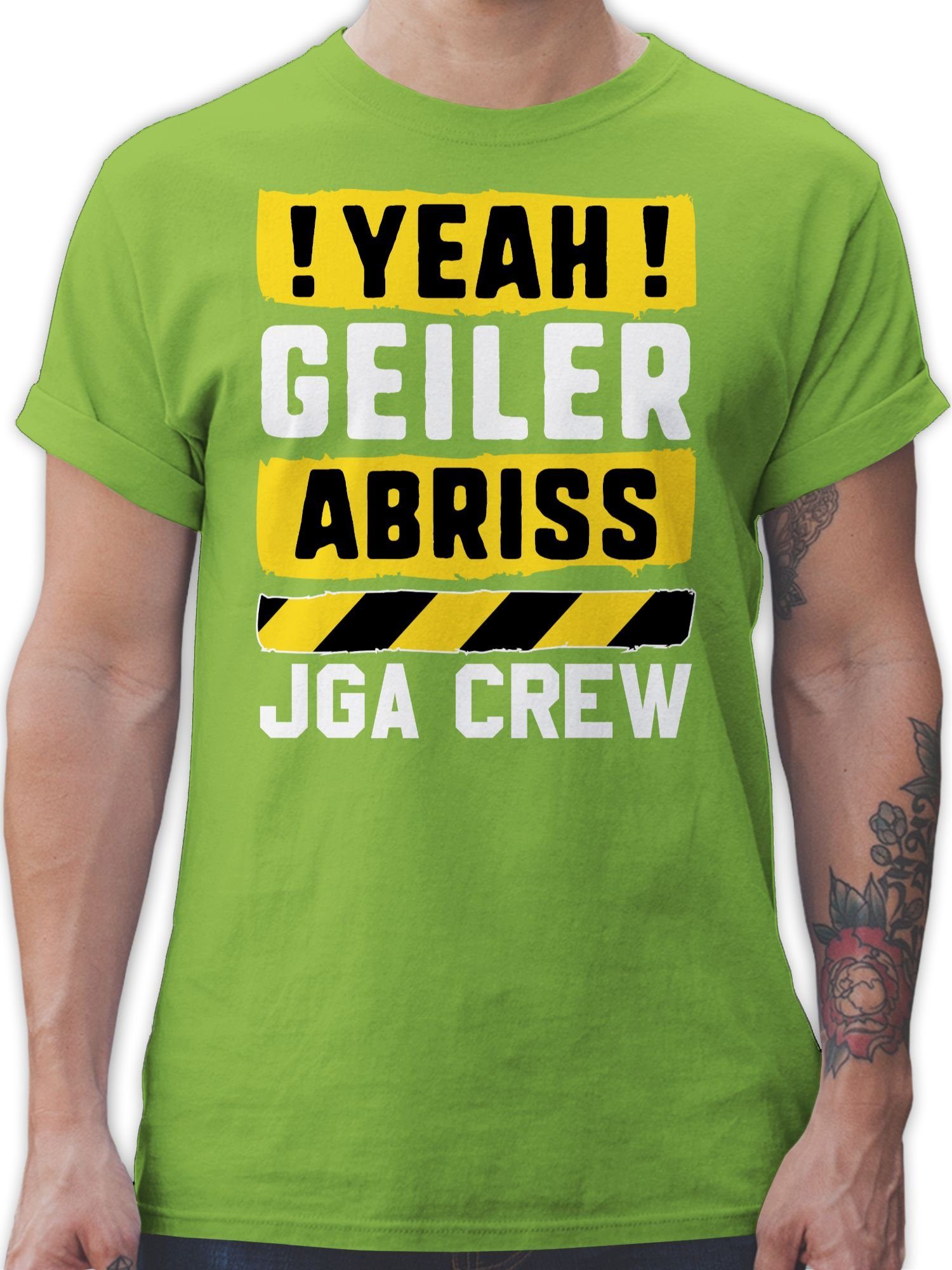 Shirtracer T-Shirt JGA Crew - Yeah geiler Abriss gelb weiß JGA Männer 03 Hellgrün