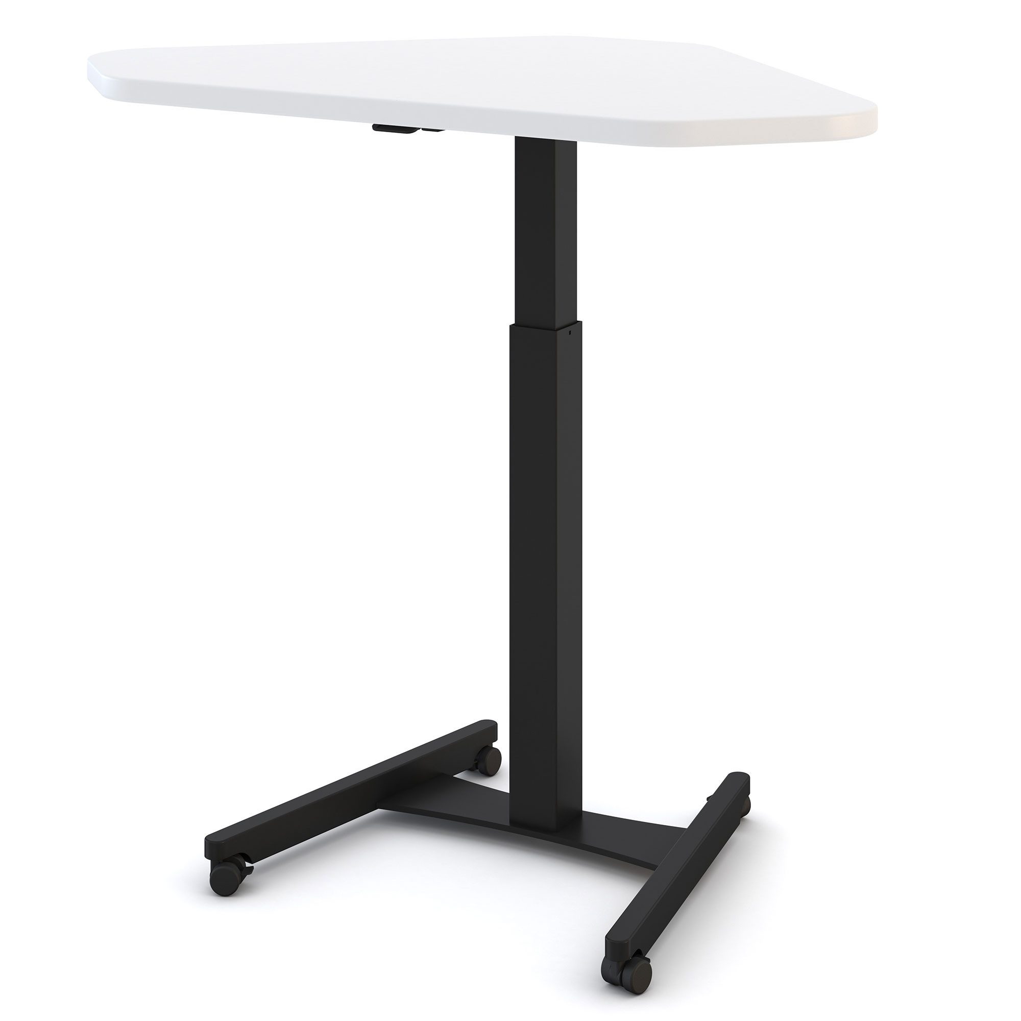 ASSMANN Büromöbel Stehpult Single Desk (Schwarz Weiß Manuell höhenverstellbar, einfache Montage, für Büro und Homeoffice)