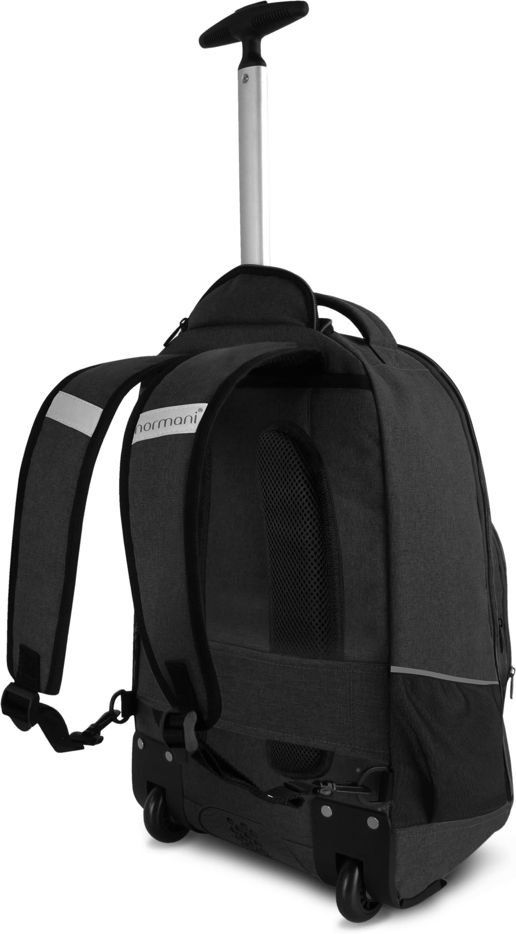 normani Reisetasche Rucksack mit Trolleyfunktion 30 Liter Yori, Trolley-Rucksack mit Rollen