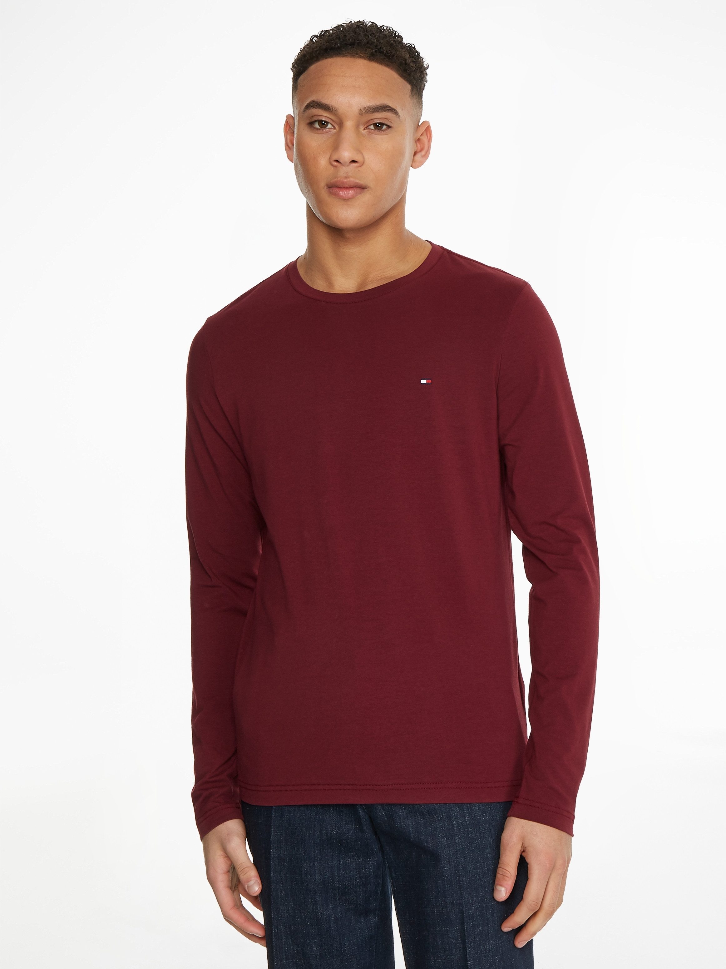 Tommy Hilfiger Langarmshirt STRETCH SLIM FIT LONG SLEEVE aus Baumwollstretch