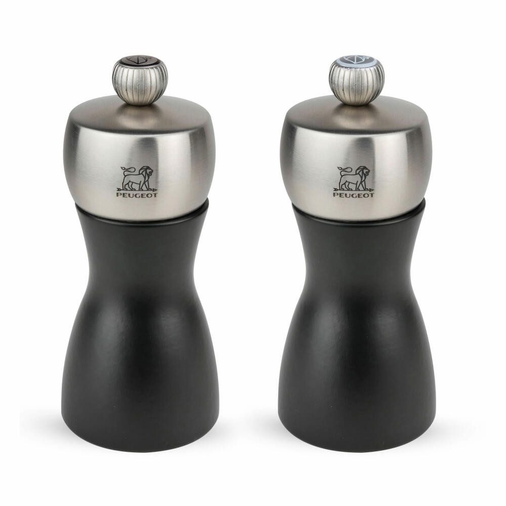 PEUGEOT Salz-/Pfeffermühle FIDJI 12cm Edelstahl Buchenholz Schwarz Manuell Manuell