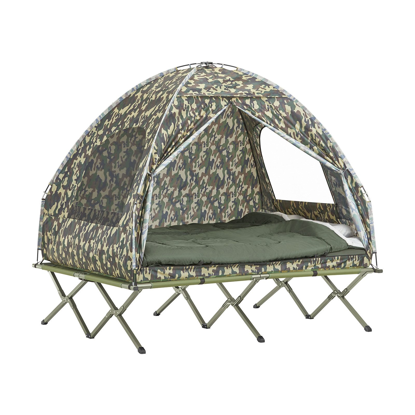 SoBuy Feldbett mit Campingliege 2 Persone Tarnfarbe OGS32-L-TN SoBuy Feldbe günstig online kaufen