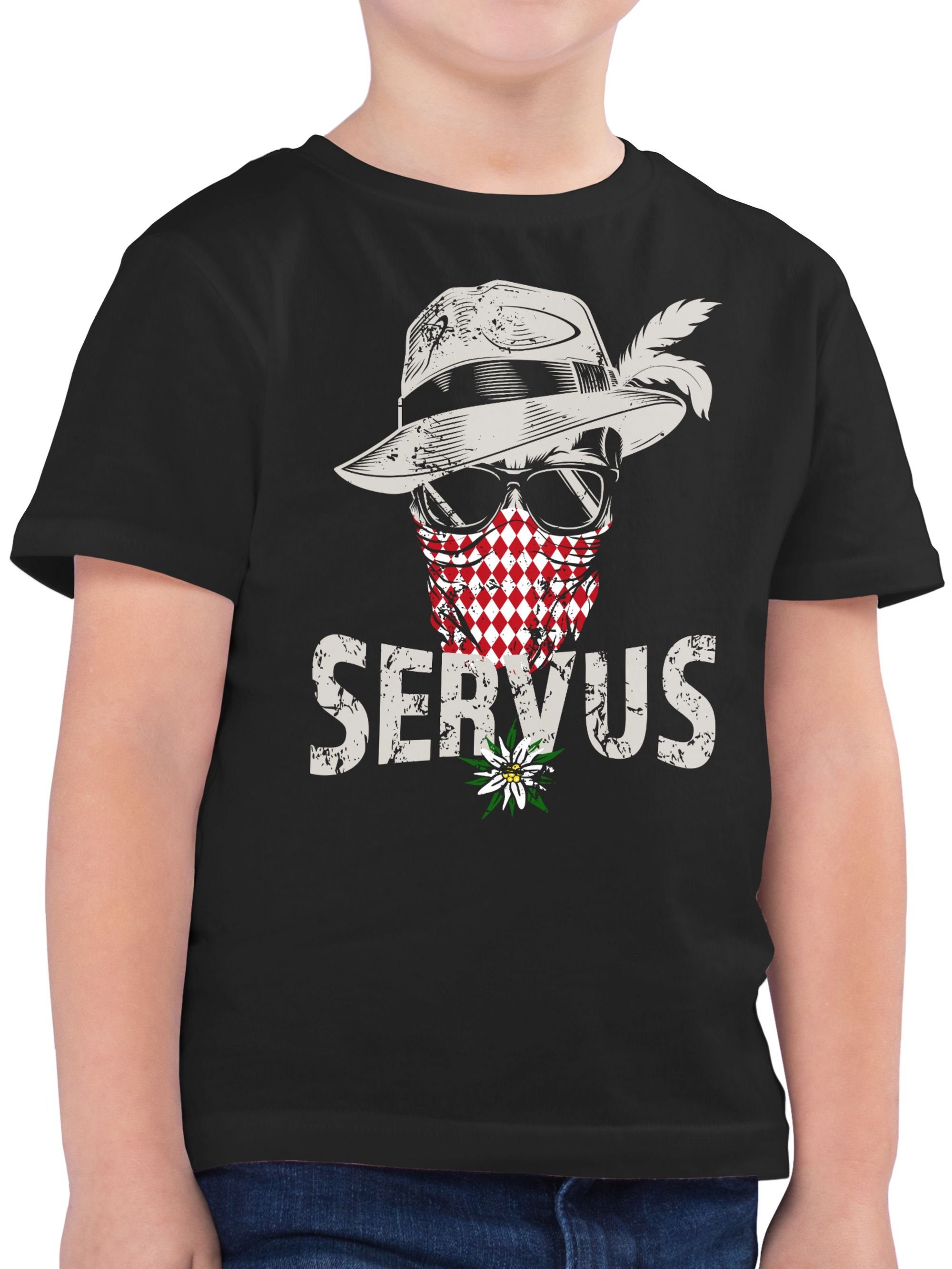 T-Shirt Lausbua Totenkopf Bayrisch Lausbub Tracht