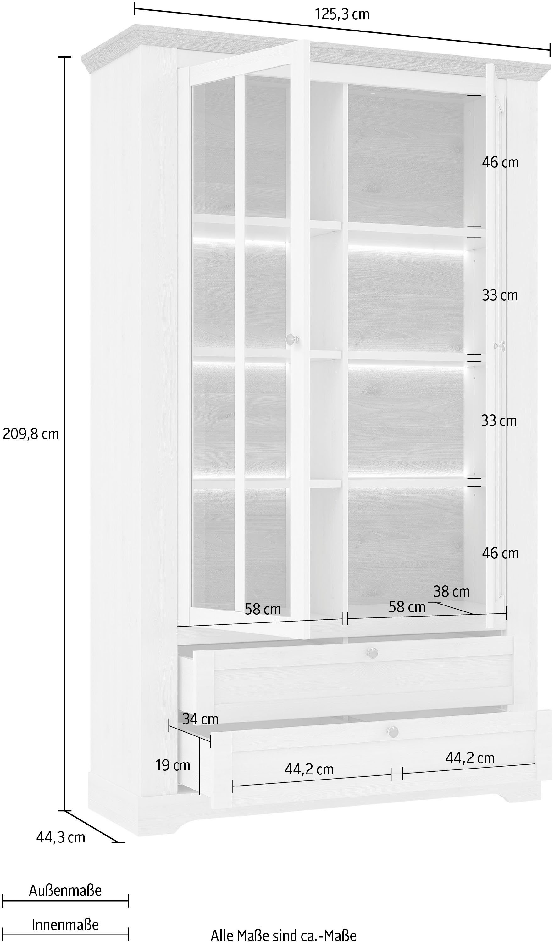 FORTE Vitrine Iloppa Höhe ca. 209 cm