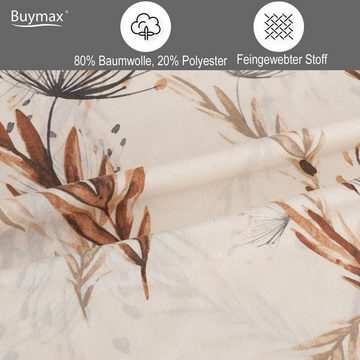 Bettwäsche, Buymax, Baumwollmischung, 2 teilig, Bettbezug-Set 155x220 cm Reißverschluss, 80% Baumwolle, 20% Polyester