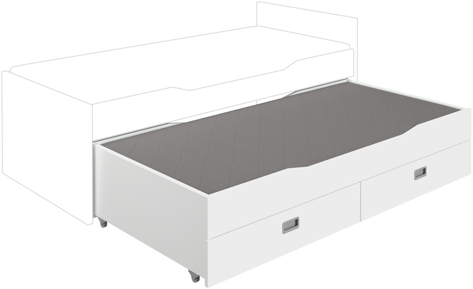 PAIDI Kinderbett Ausziehbett, Unterschiebebett mit 2 Выдвижные ящики, 90 x 190 cm