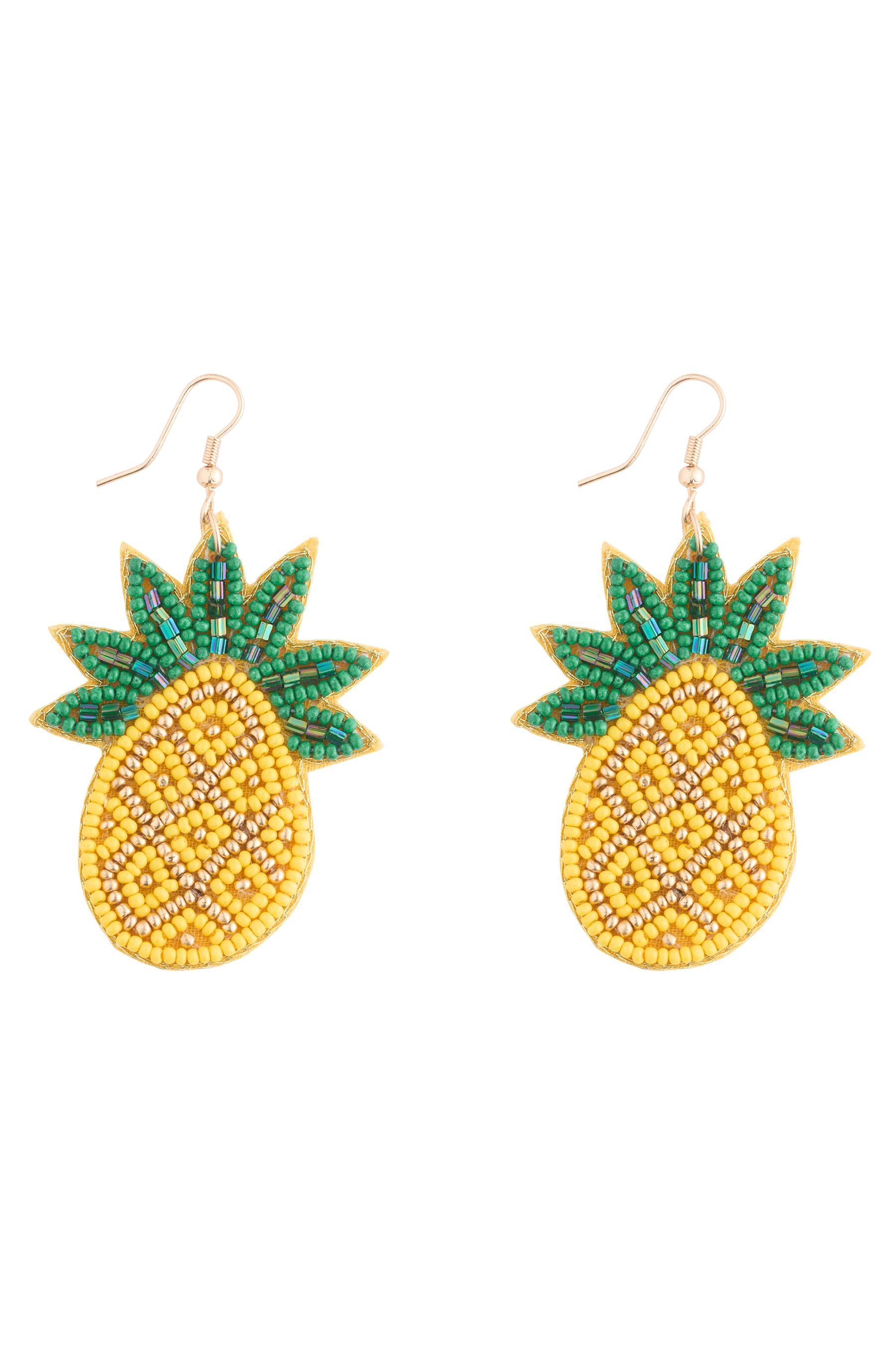 Paar Ohrhänger Ananas-Ohrhänger mit Perlen