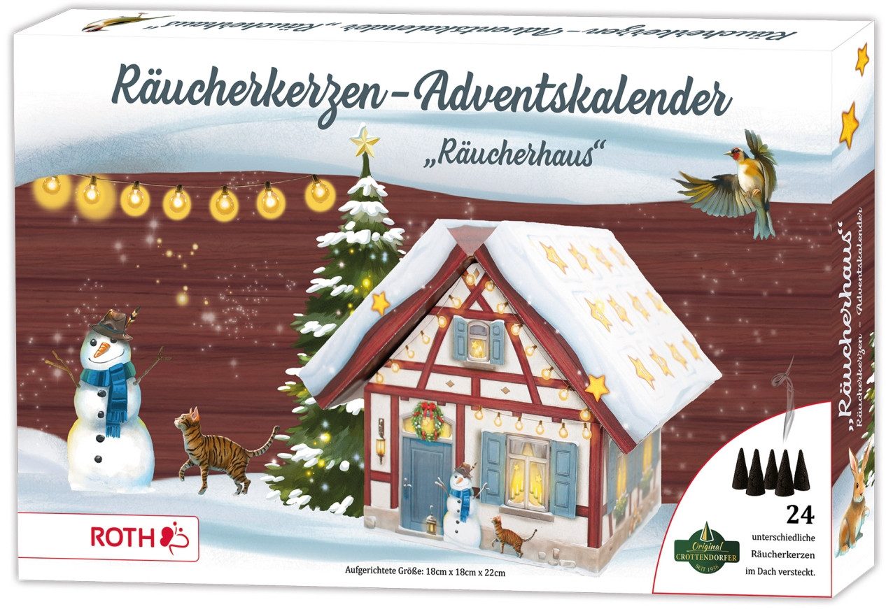 Thumbnail - Roth Ideen ewige Kalender Räucherkerzen-Adventskalender 'Räucherhaus Winter' gefüllt