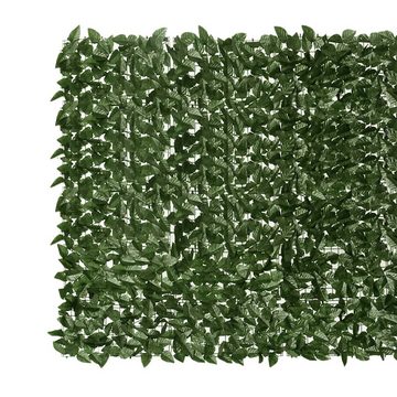 furnicato Sonnenschirm Balkon-Sichtschutz mit Dunkelgrünen Blättern 400x150 cm