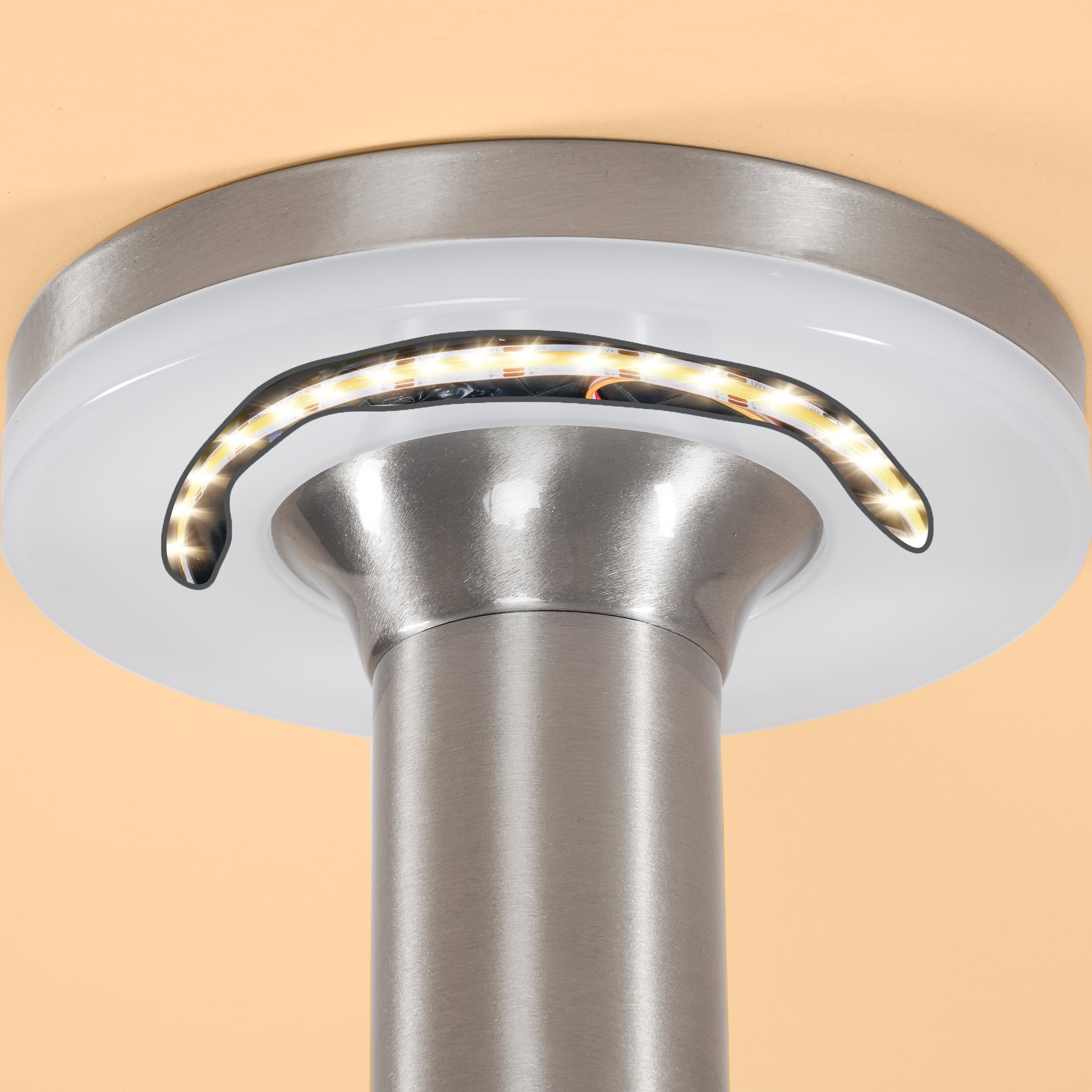 esotec LED Solarleuchte Edelstahl PIR Standleuchte LENA H=45cm 4000K Außenleuchte 102594