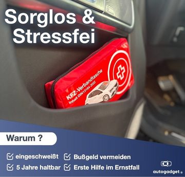 autogadget® KFZ-Verbandtasche Auto Verbandskasten Erste Hilfe Verbandstasche - Norm 2024 - DIN 13164, inkl. Anleitungsbuch