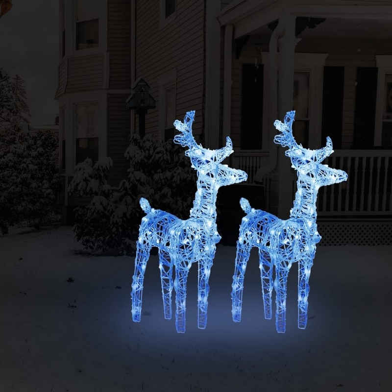 möbelando Weihnachtsfigur 3013527 (2er-Set), mit 80 LEDs aus Acryl in blau. Abmessungen (H) 55 cm