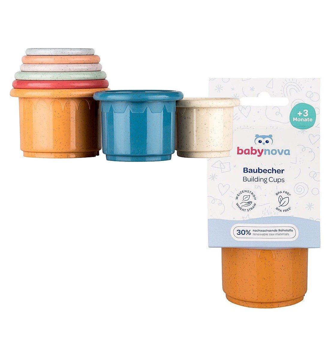 Stapelspielzeug Baby Baubecher-Set ab 3 Monaten