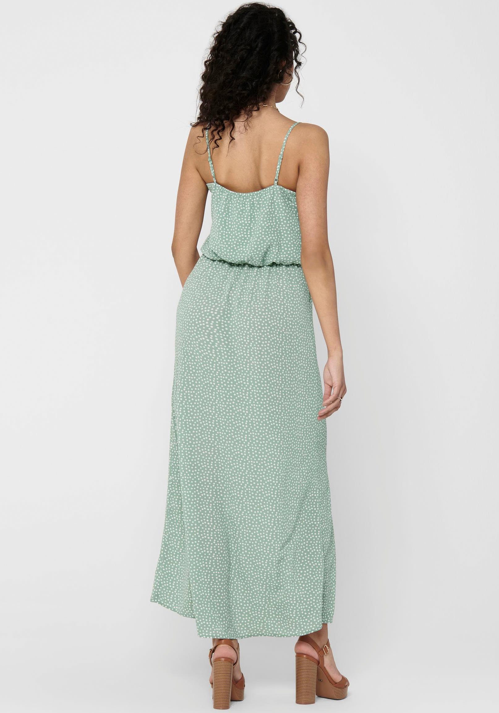 ONLY Maxikleid aop PTM ONLWINNER chinois S/L mit NOOS dot green DRESS MAXI Spaghettiträger karo