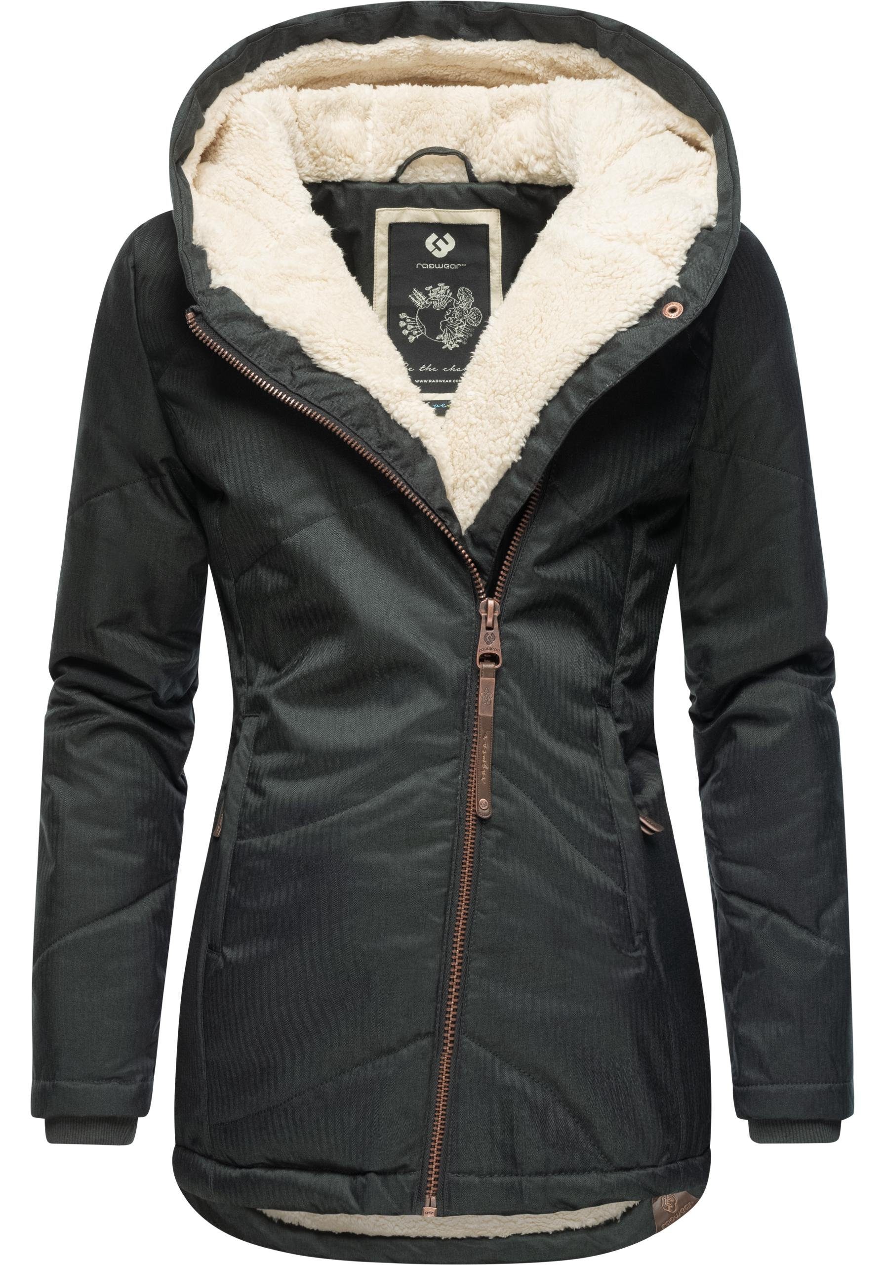 Ragwear Winterjacke Gordon sportliche, gefütterte Outdoorjacke m. Kapuze olivgrün