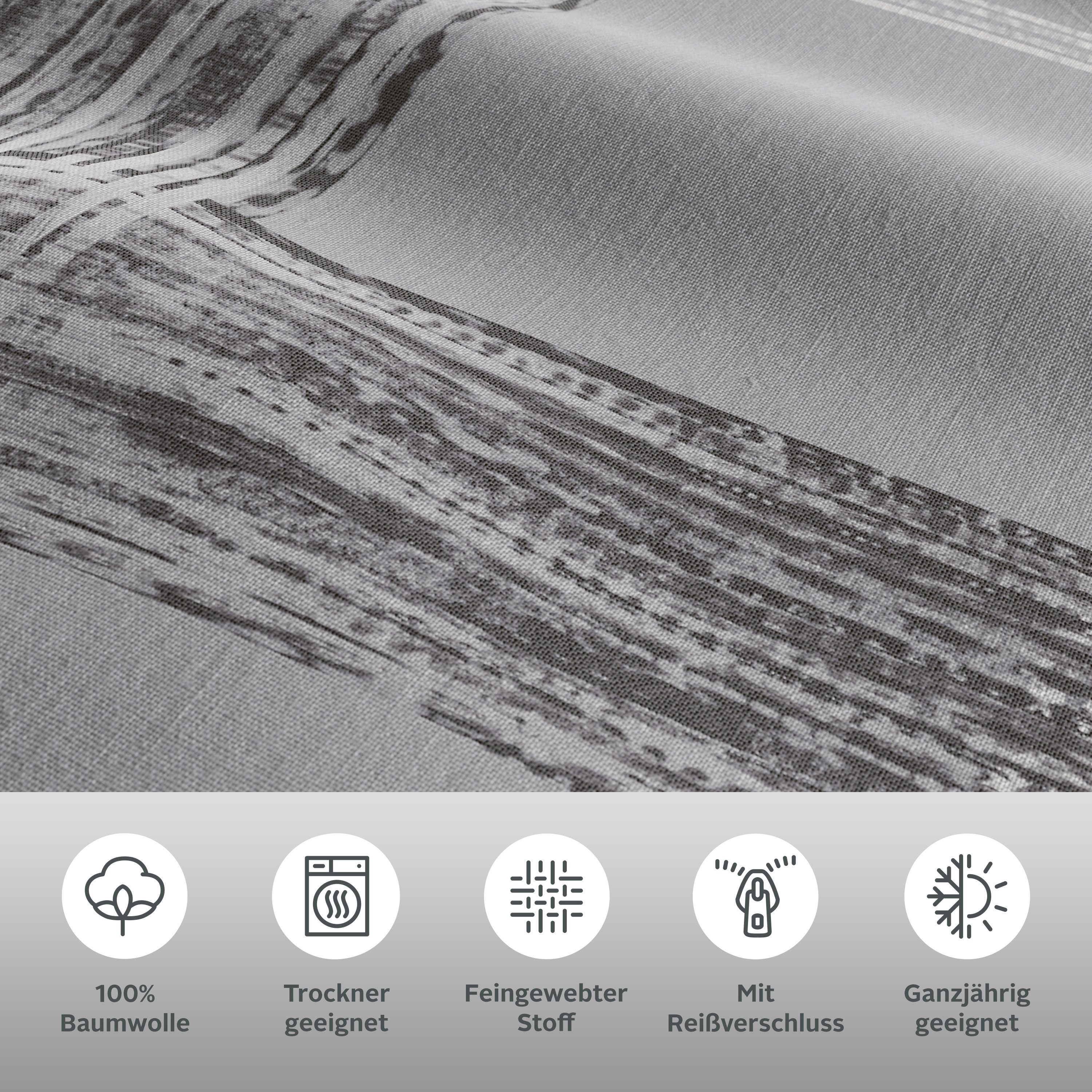 Bruno Banani Wendebettwäsche Tova, Renforcé, 2 teilig, in Gr. 135x200 oder 155x220 cm, 100% Baumwolle, Karo-Design