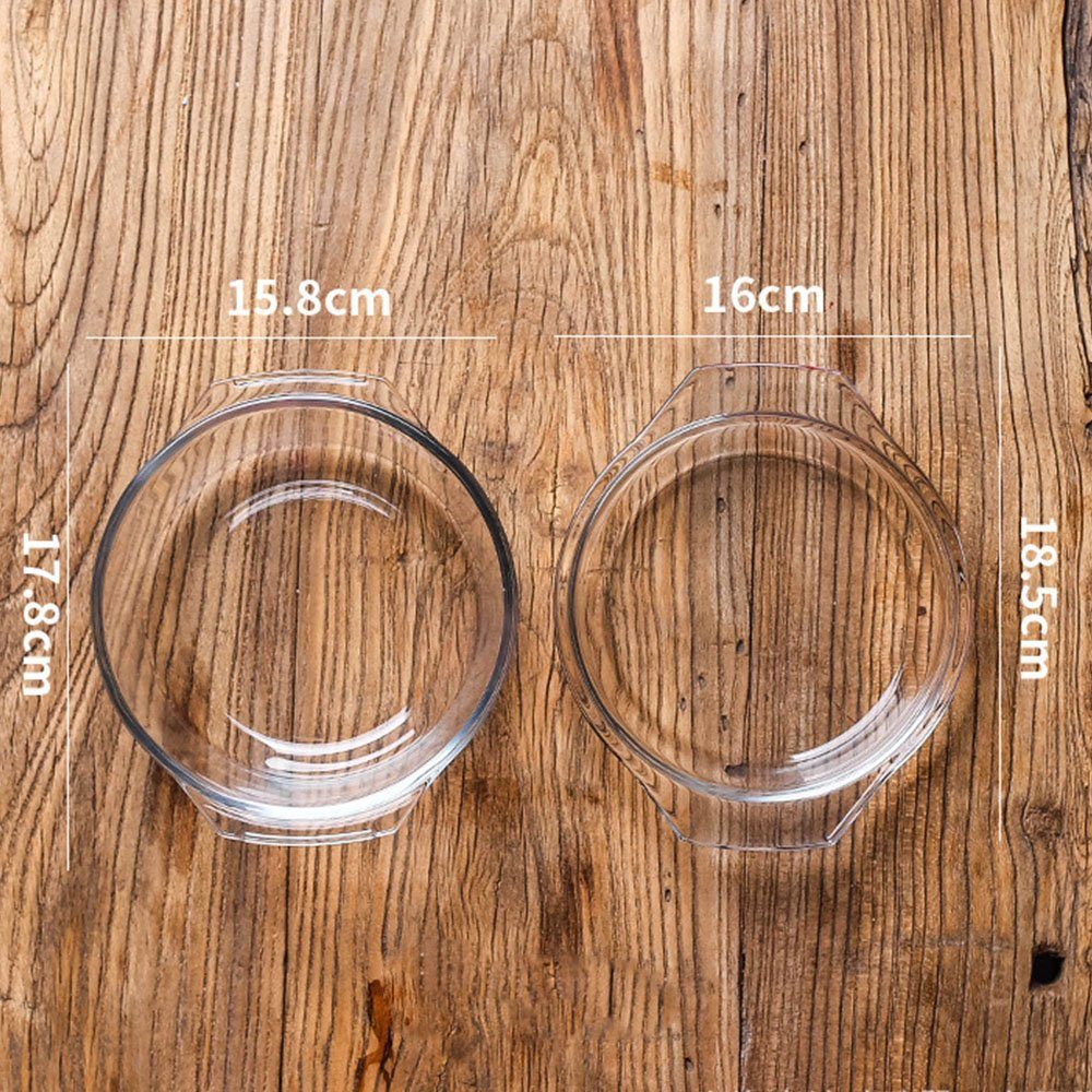 FELIXLEO Auflaufform Glas 0.7L Kleine Mikrowellengeschirr, mit Deckel, Auflaufform glas