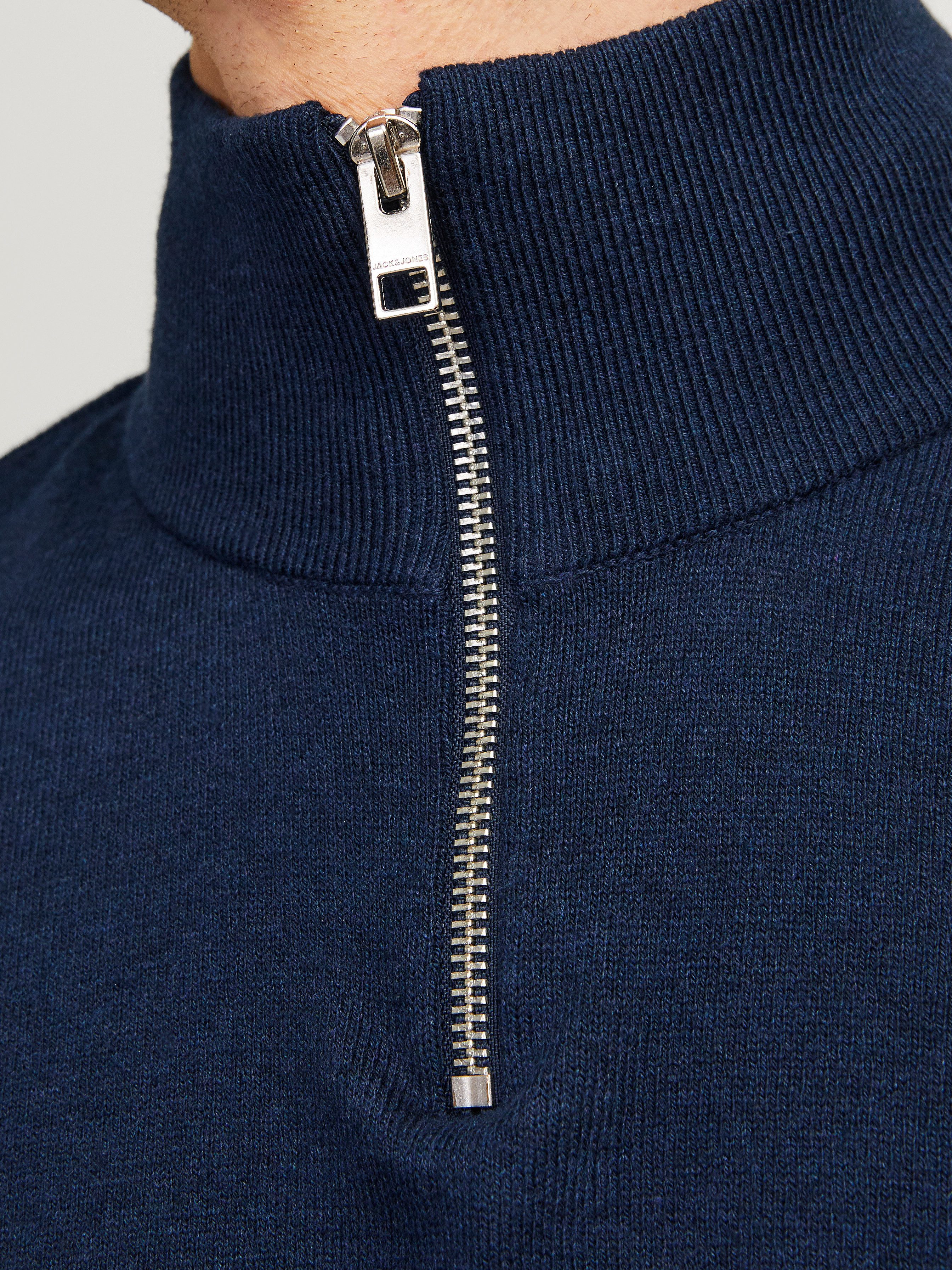 Jack & Jones Troyer JJEEMIL KNIT HALF ZIP NOOS Baumwollmischung, regular fit