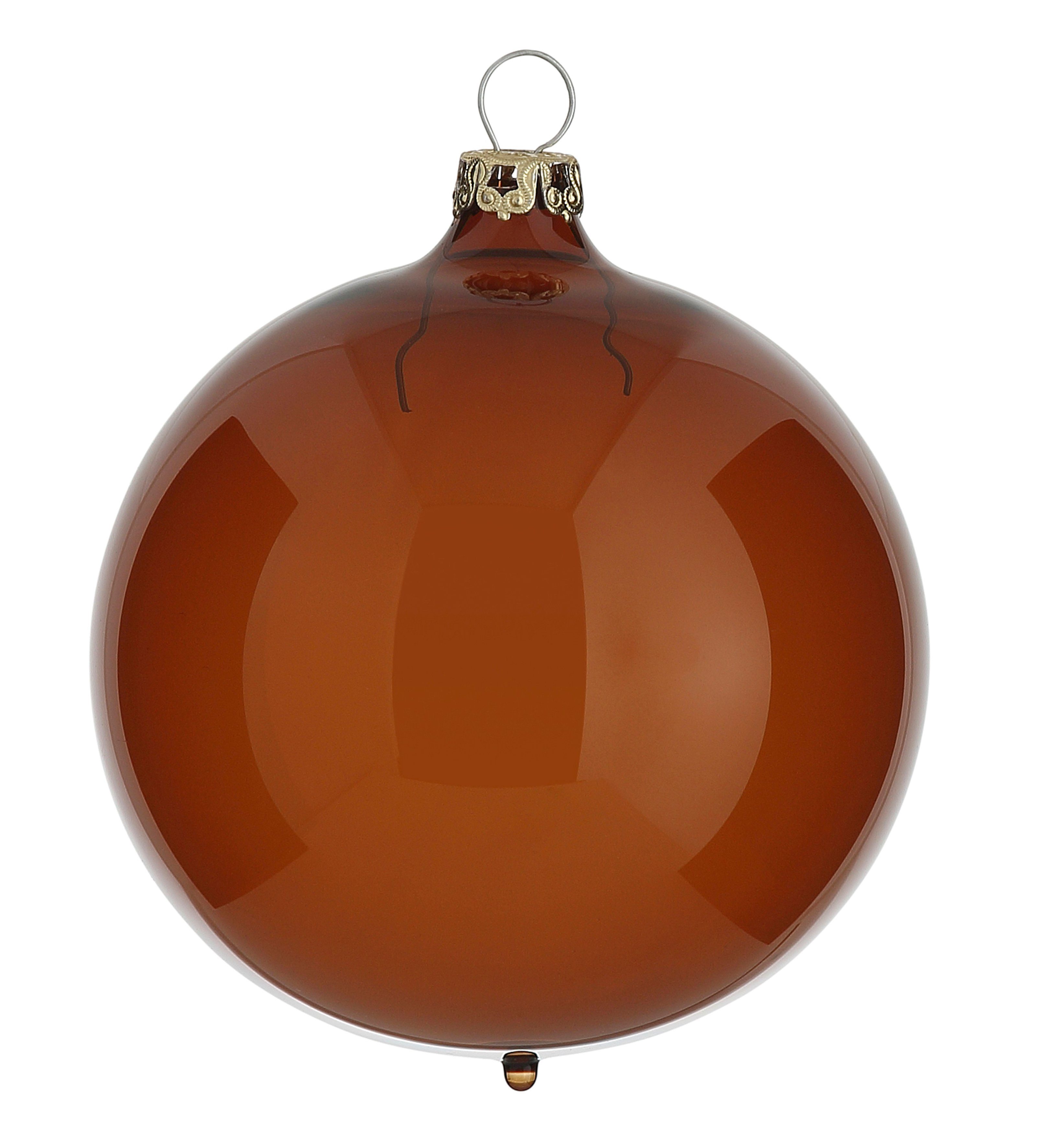 Thüringer Glasdesign Weihnachtsbaumkugel »Transparent« (6 Stück), braun-HomeTrends
