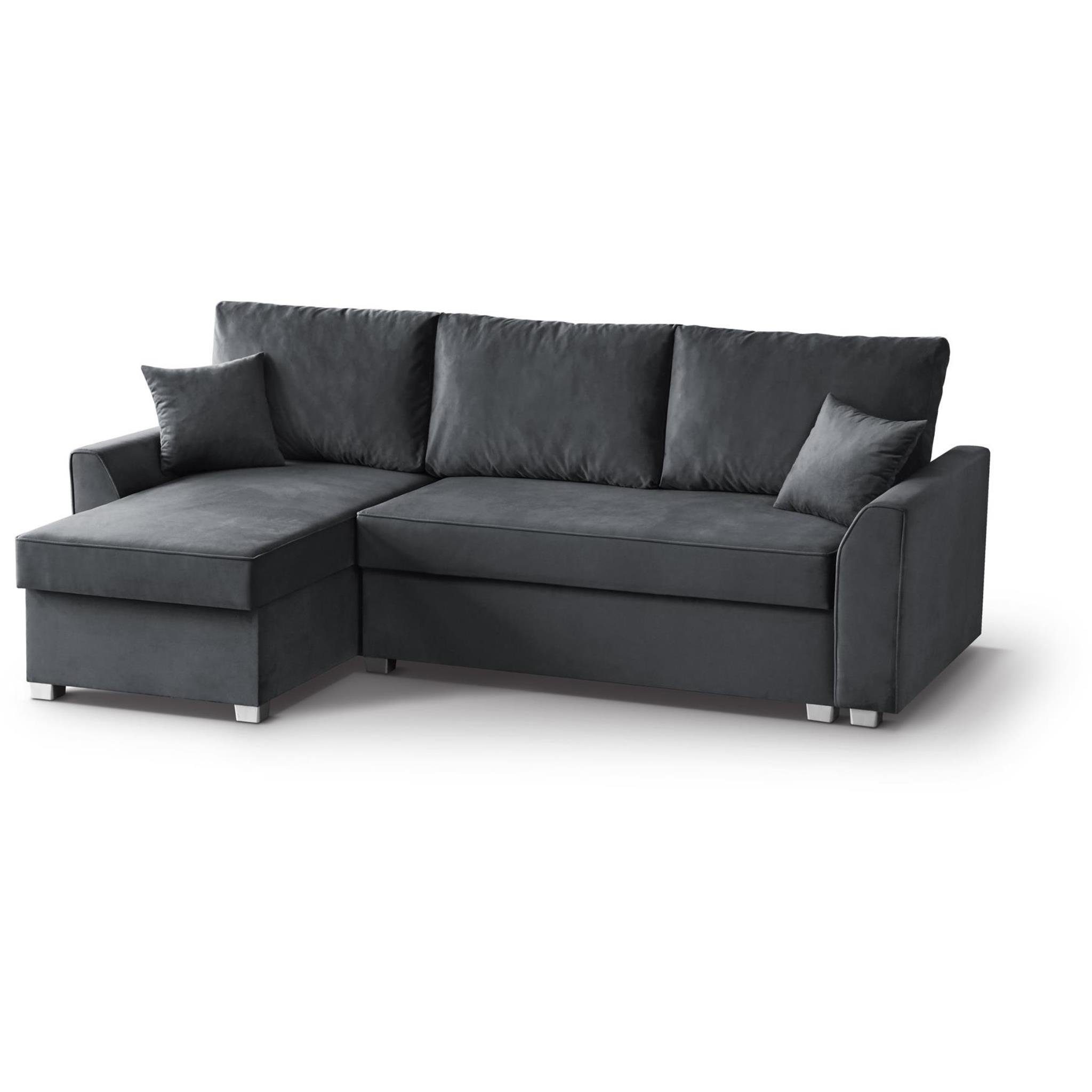 Beautysofa Ecksofa Toretto, l-förmiges Polsterecke für Wohnzimmer, universelle Ecksofa aus Velourstoff, 235 cm breite Polsterecke