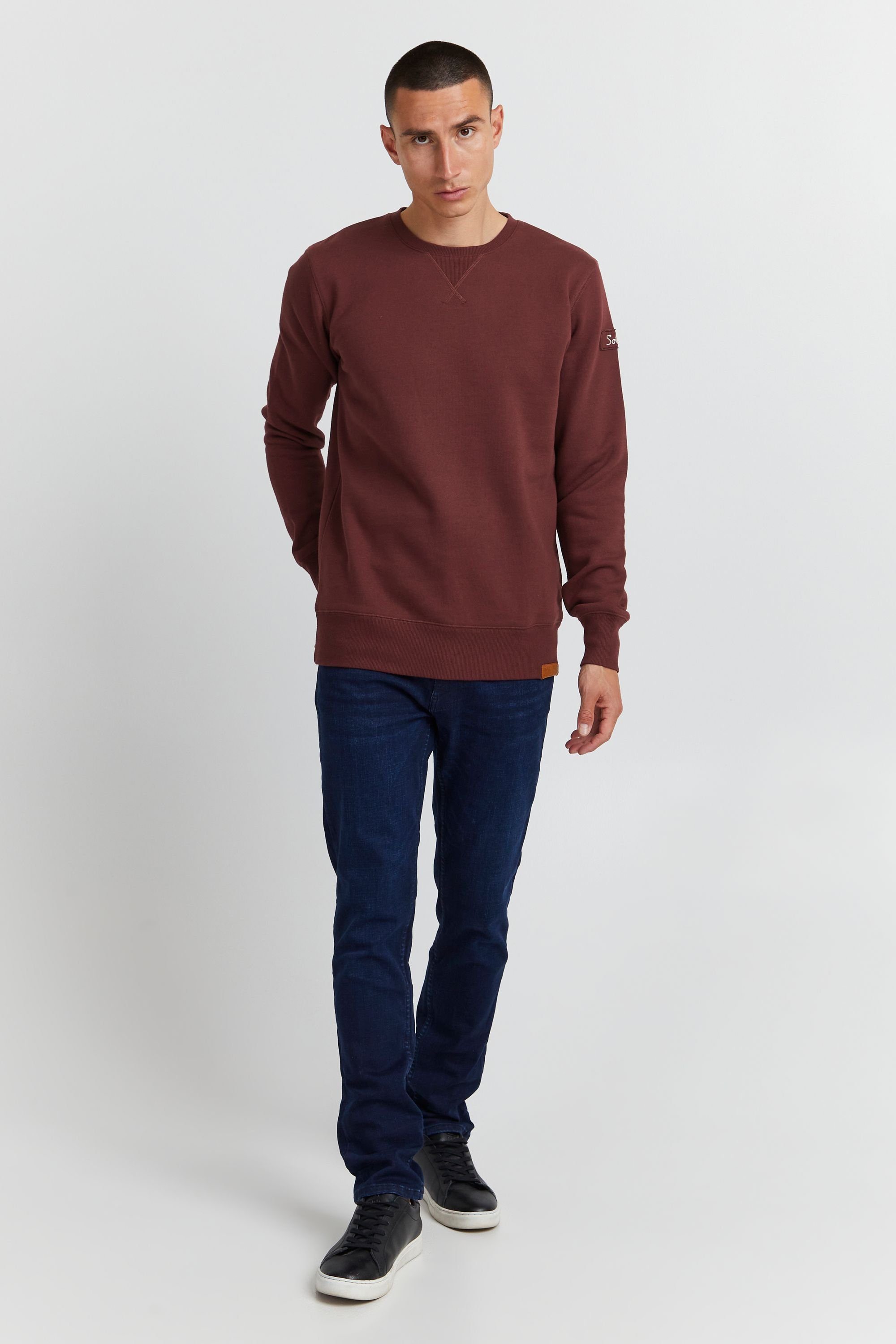 !Solid Sweatshirt O-Neck RED (790985) WINE SDTrip