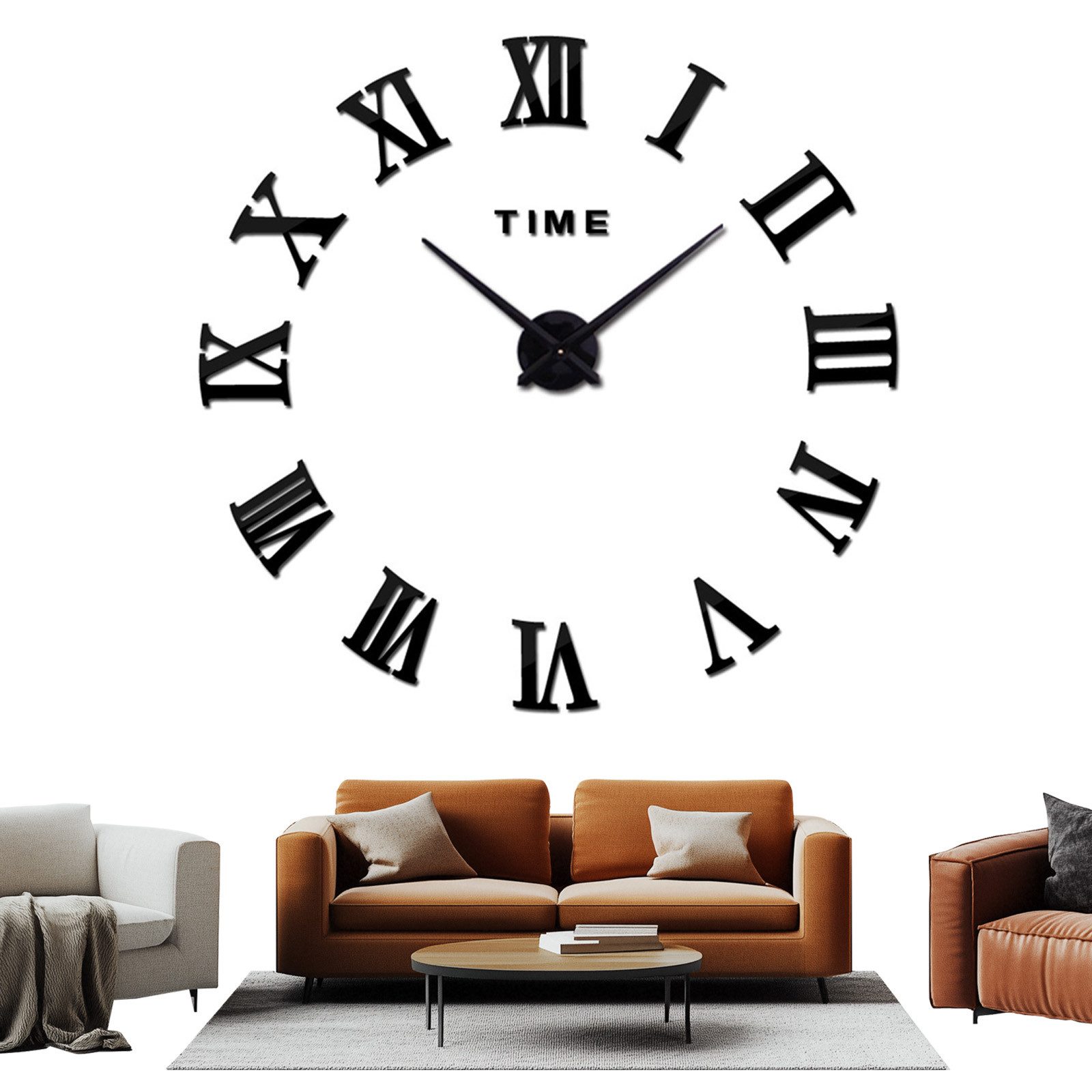 OKWISH Wanduhr DIY Wand Uhr Acryl Wanduhr 3D Zahlen Spiegel Uhr (Einfache W günstig online kaufen