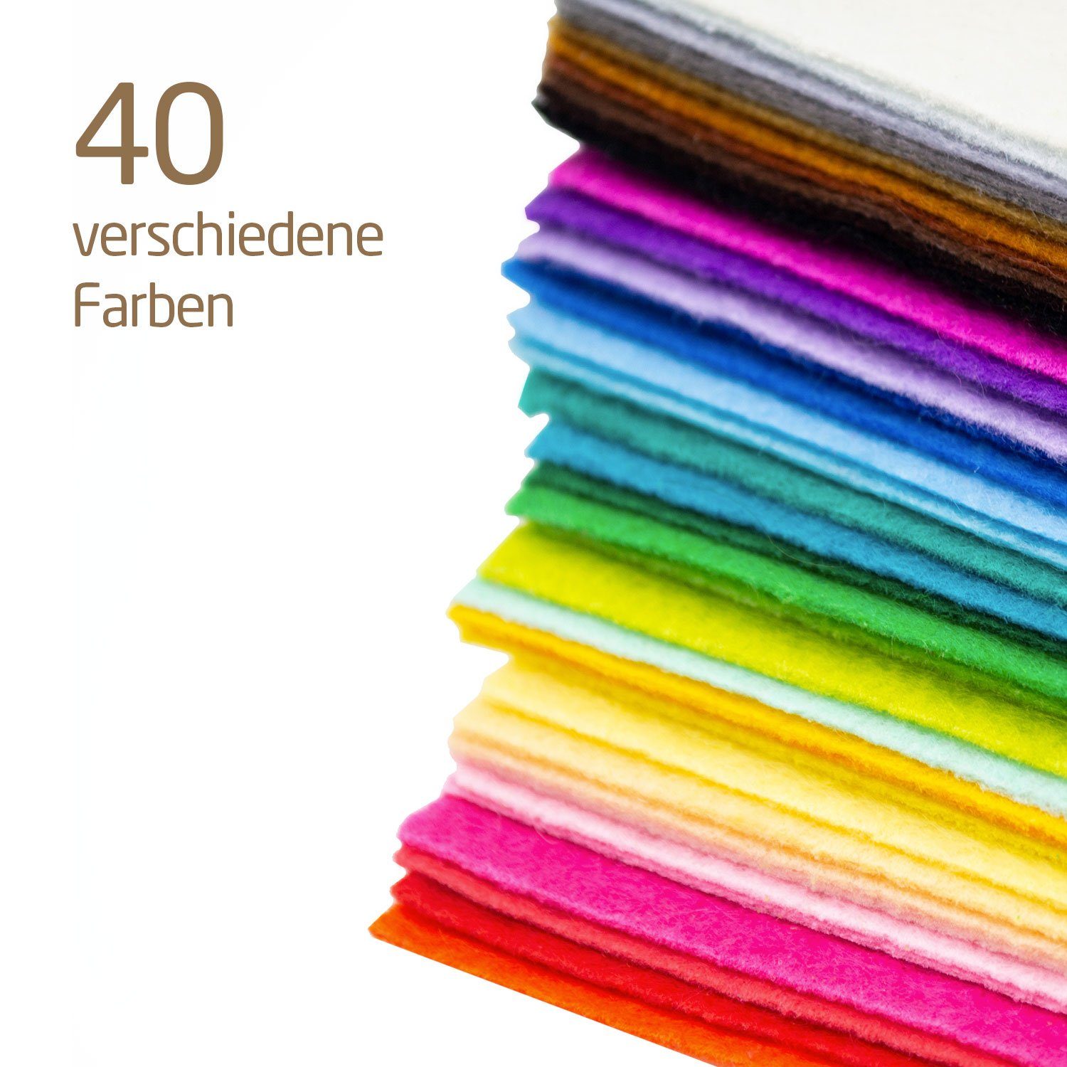 Miqio Bastelfilz 80 er Set Bastelfilz 80 Blatt Filzstoff 30 x 30 cm, Schadstoffgeprüft. Ökotex zertifiziert.
