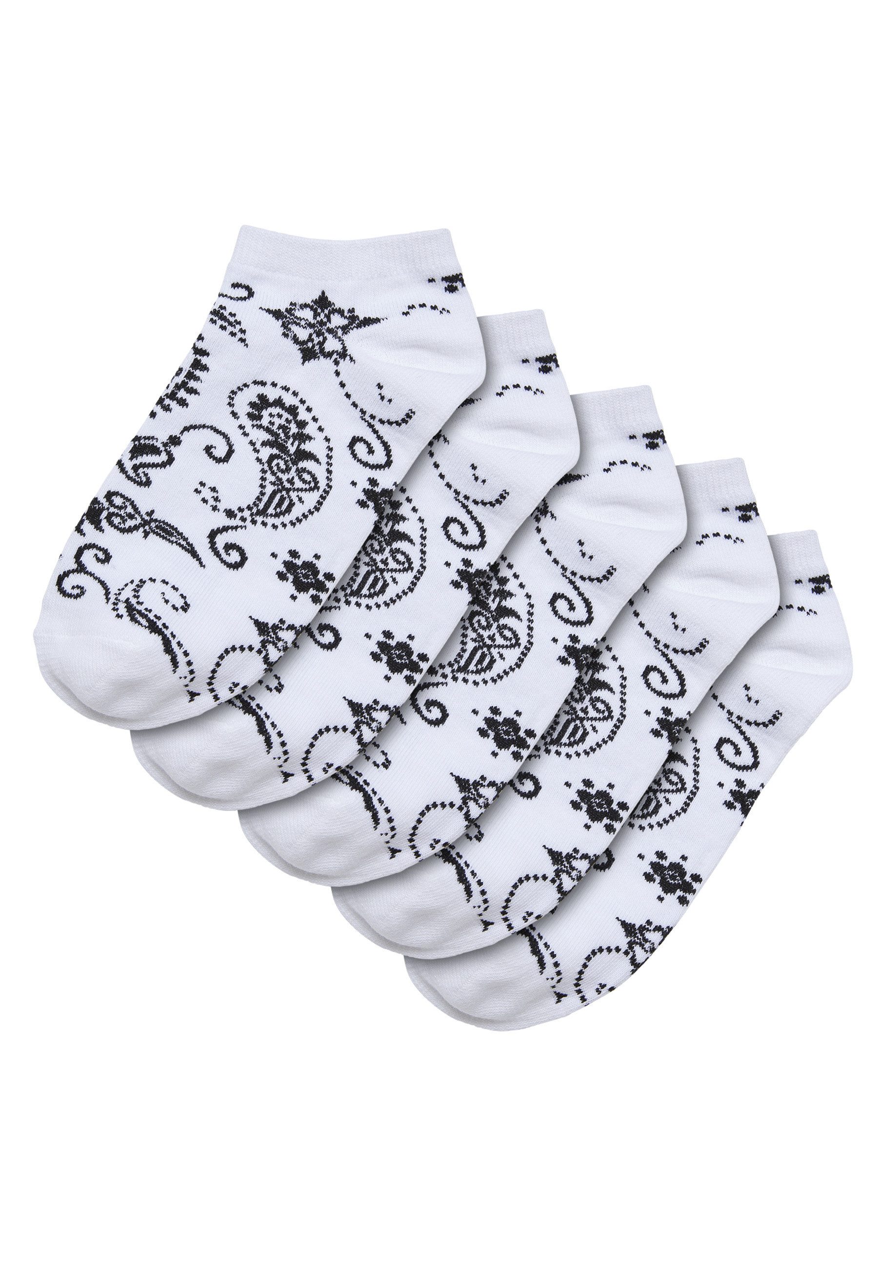URBAN CLASSICS Basicsocken Urban Classics Unisex Bandana Pattern No Show Socks 5-Pack (1-Paar)
