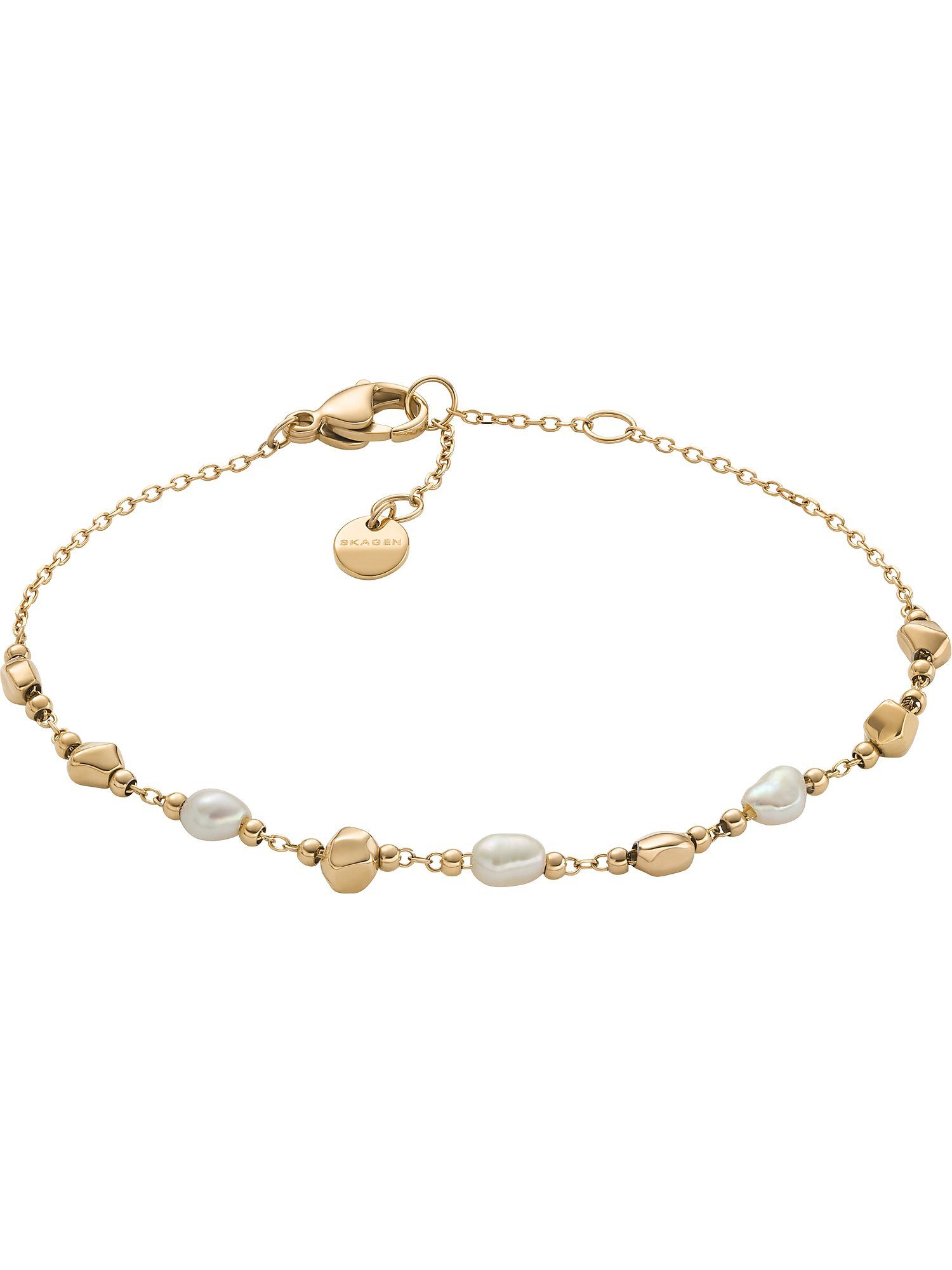 SKAGEN Edelstahlarmband Skagen Damen-Armband Edelstahl Süßwasserperle