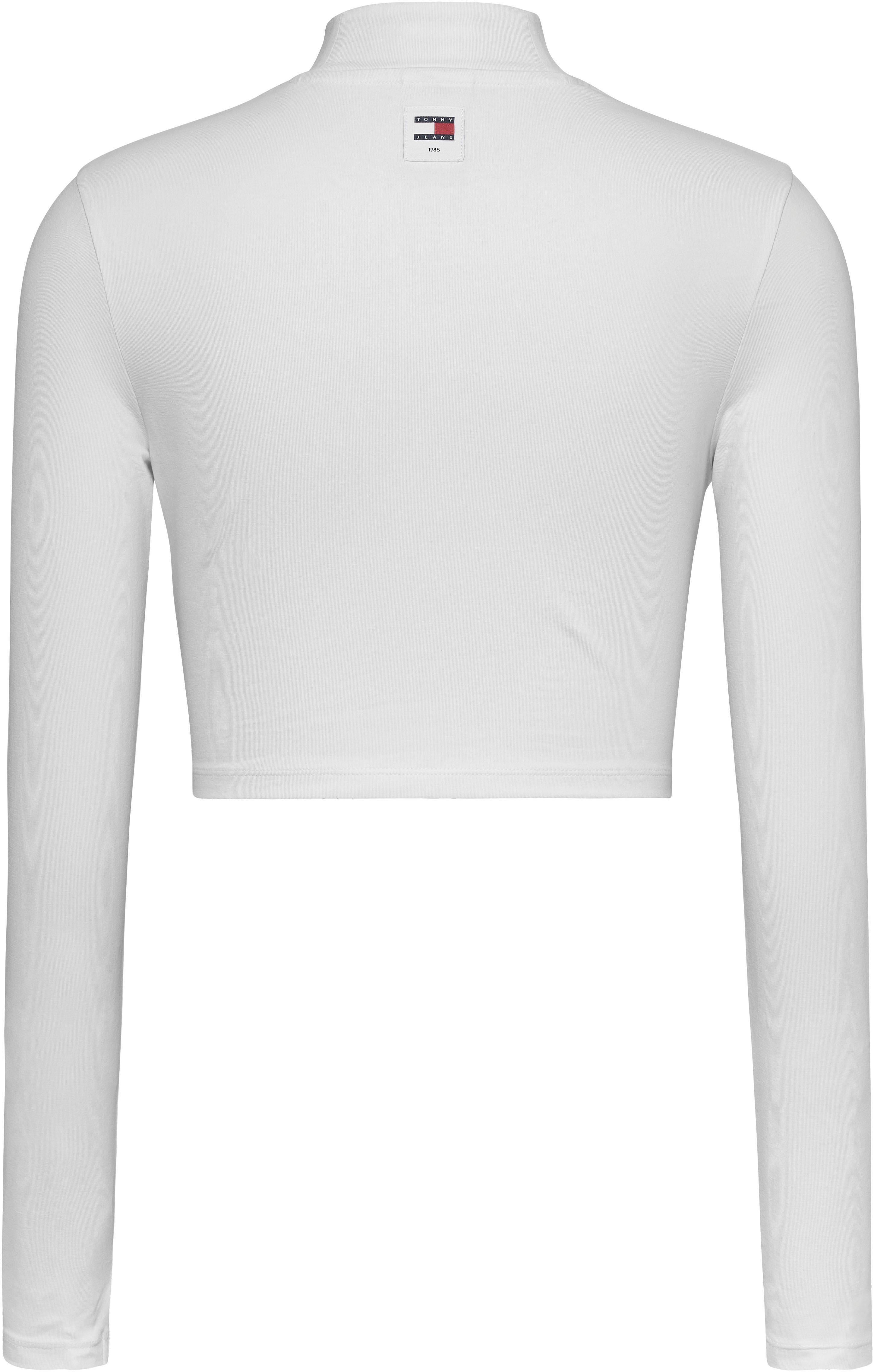 Jeans Tommy CRP ESS mit LOGO SLIM MOCK Logoschriftzug Stehkragenshirt 1+ TJW SP White
