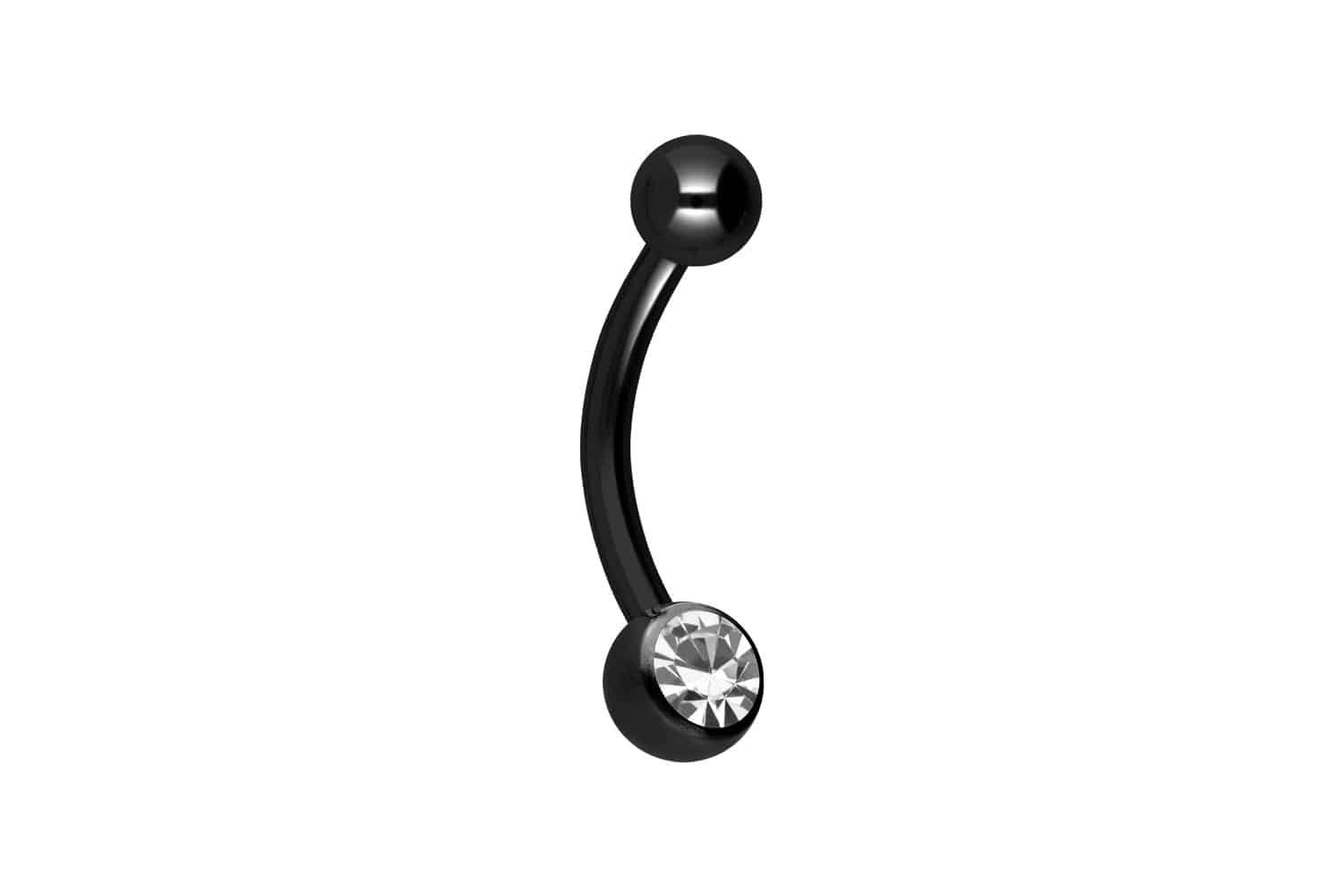 PIERCINGLINE Bauchnabelpiercing Chirurgenstahl Mini Bananabell KRISTALL günstig online kaufen