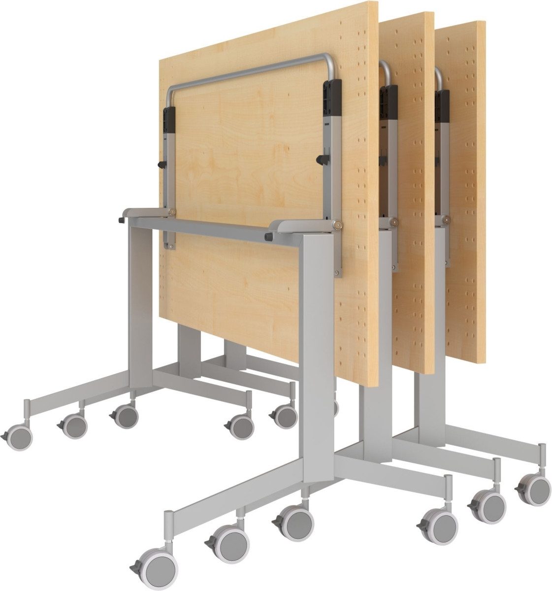 HAMMERBACHER Beistelltisch Klapptisch fahrbar 160x80cm Ahorn