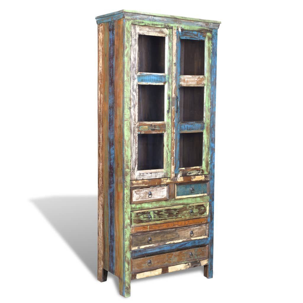 mit Bücherregal furnicato 5 & 2 Mehrfarbig Altholz Schubladen Türen