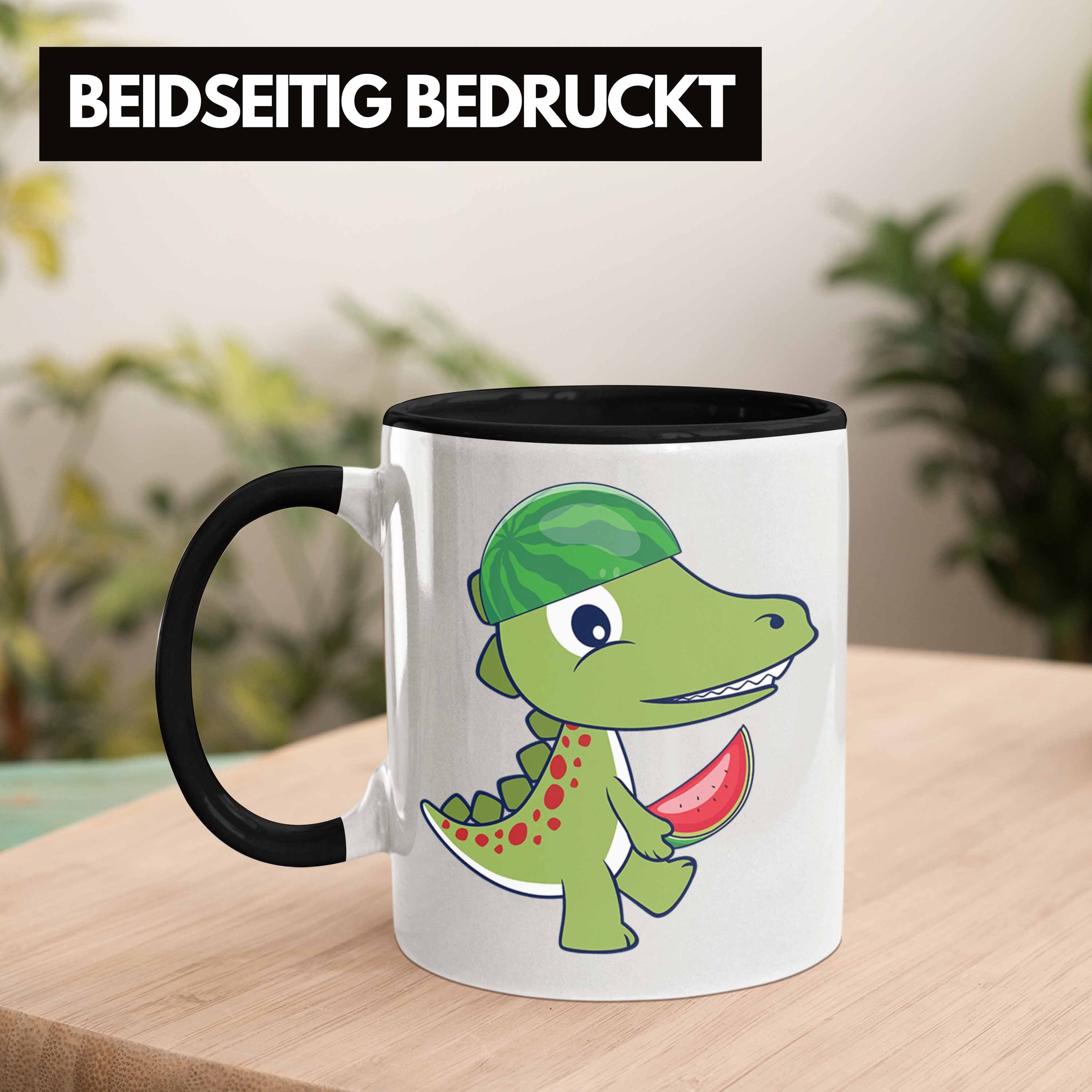 Schwarz Dinosaurier Trendation Geschenk - Tasse Tasse T-Rex Lustiger Geschenkidee Jungs Trendation Dino Geburtstag