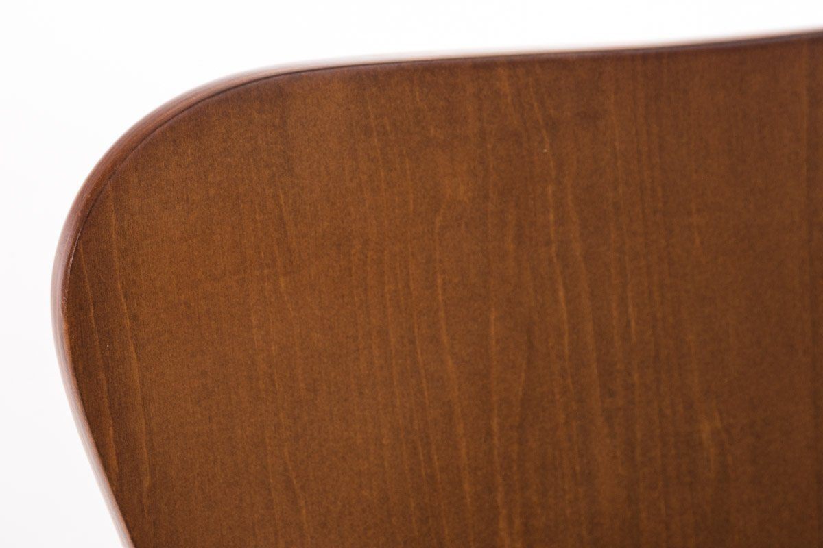 TPFLiving Besucherstuhl - Calisso Sitzfläche Konferenzstuhl mit chrom ergonomisch braun - (Besprechungsstuhl geformter - Metall Warteraumstuhl Messestuhl), Gestell: Sitzfläche: Holz 