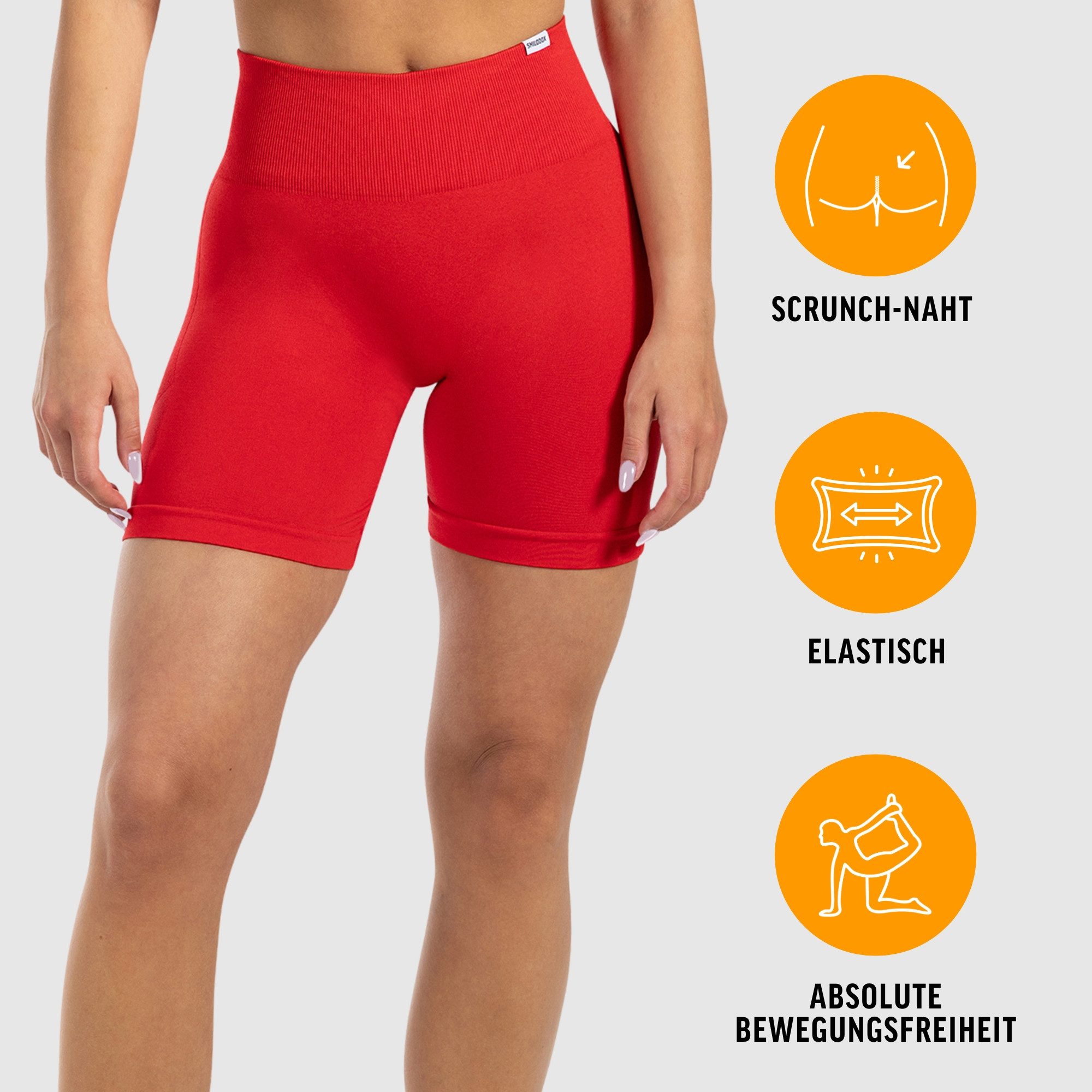 Smilodox Shorts Edina, Seamless Scrunch Sportshorts, Figurformende Po-Kontur Radlerhose Blickdicht, elastischer Bund, Sommer Workout Yoga Fitness