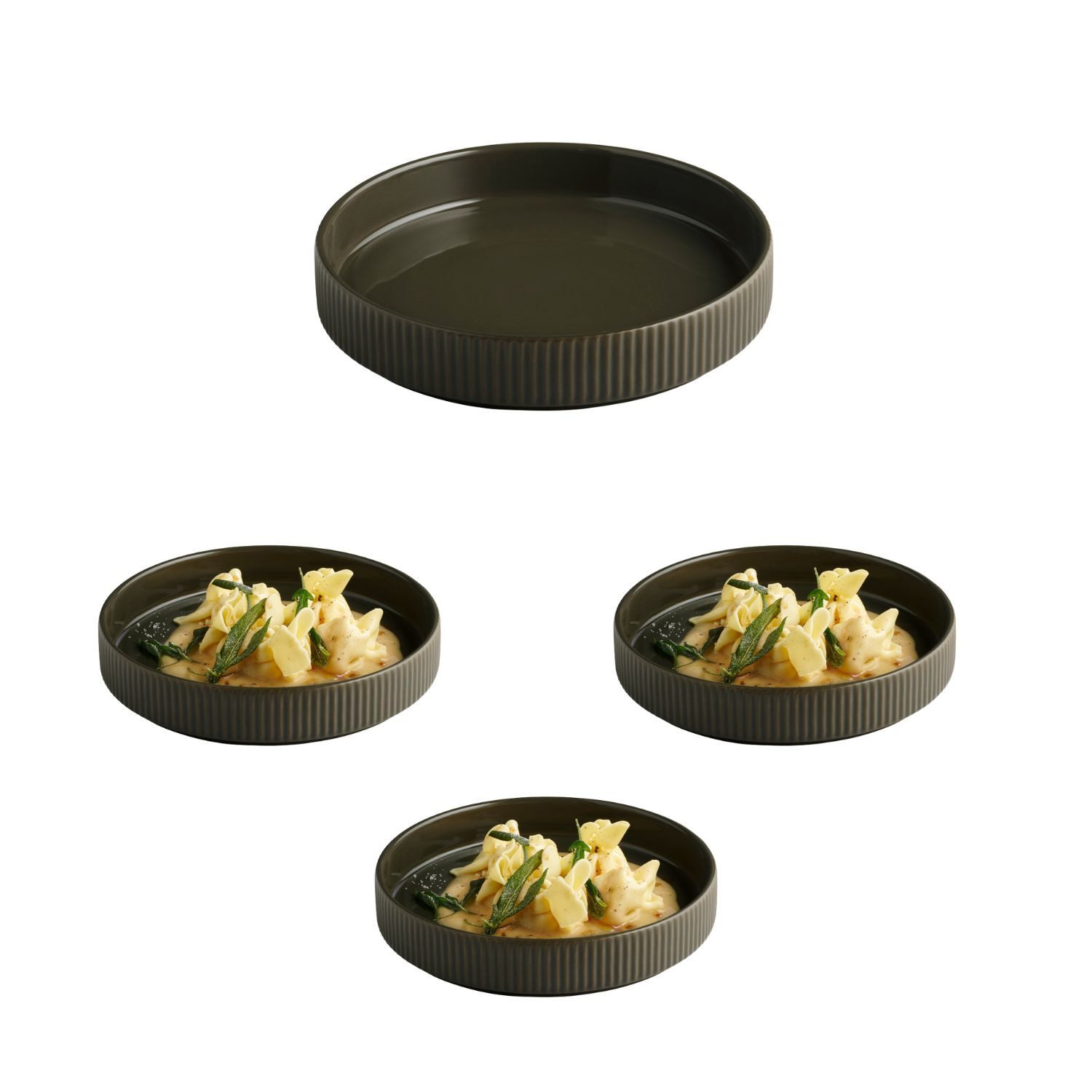 APS Schale THE GRID, Porzellan, (Set, 3-tlg), Porzellan, stapelbar