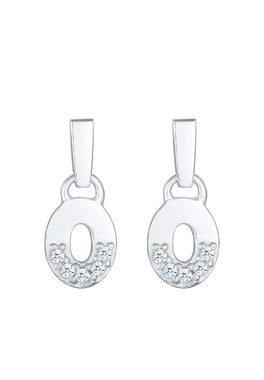 Elli DIAMONDS Paar Ohrstecker Diamant Ohrhänger 925 Silber, Diamant, Kreis, Oval