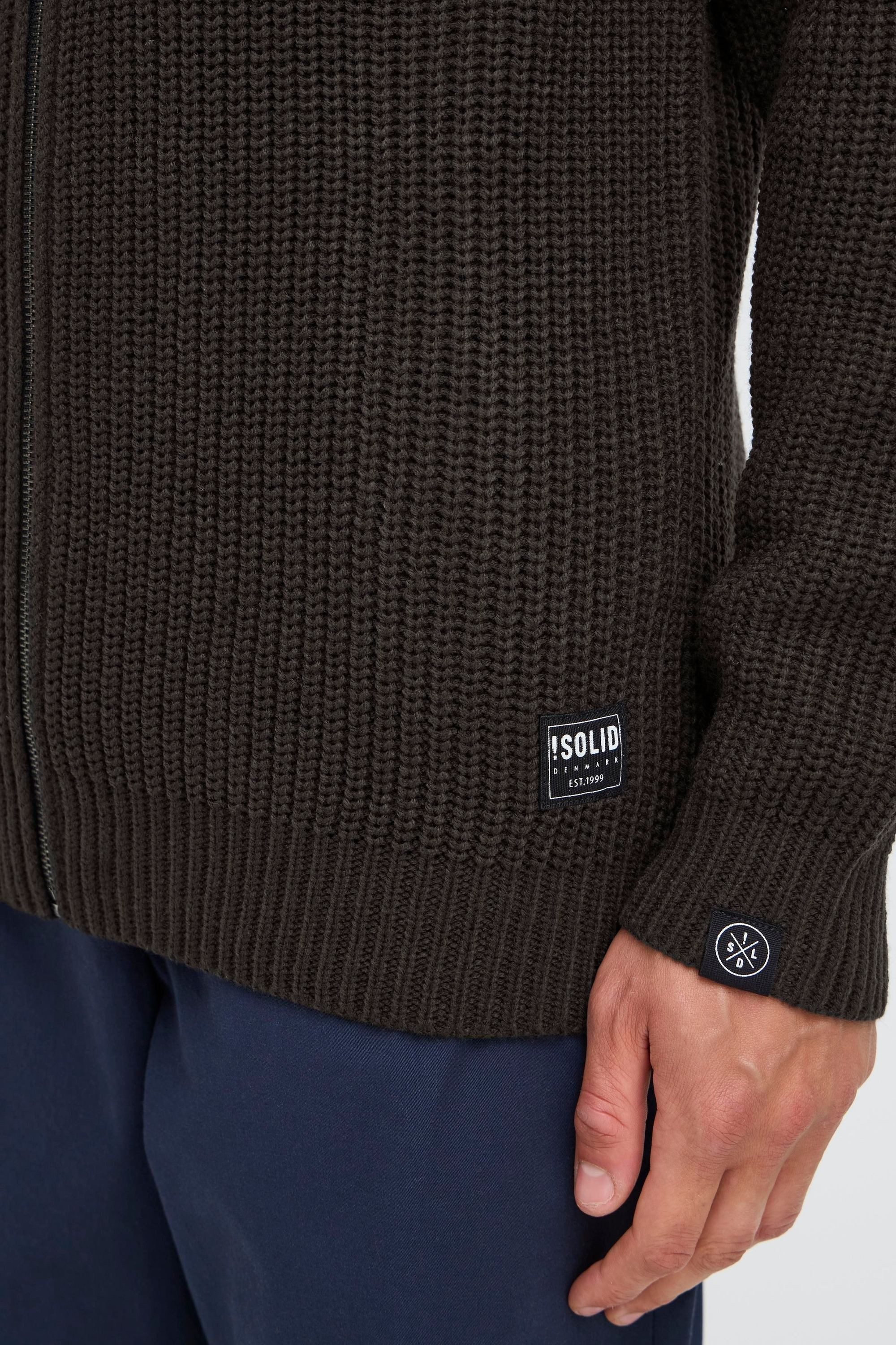!Solid Trainingsjacke SDARNO Modische Strickjacke mit Stehkragen