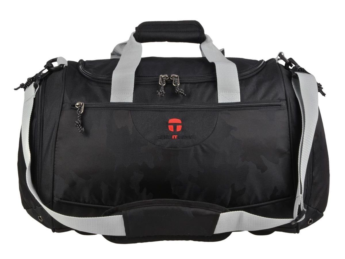 TAKE IT EASY® Sporttasche Camourflage Black, Kindersporttasche, mit Nassfach