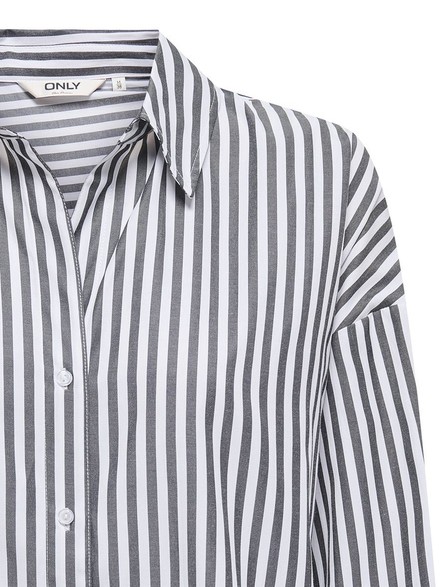 ONLY Blusenshirt Gestreiftes Längsdesign mit Knopfleiste günstig online kaufen
