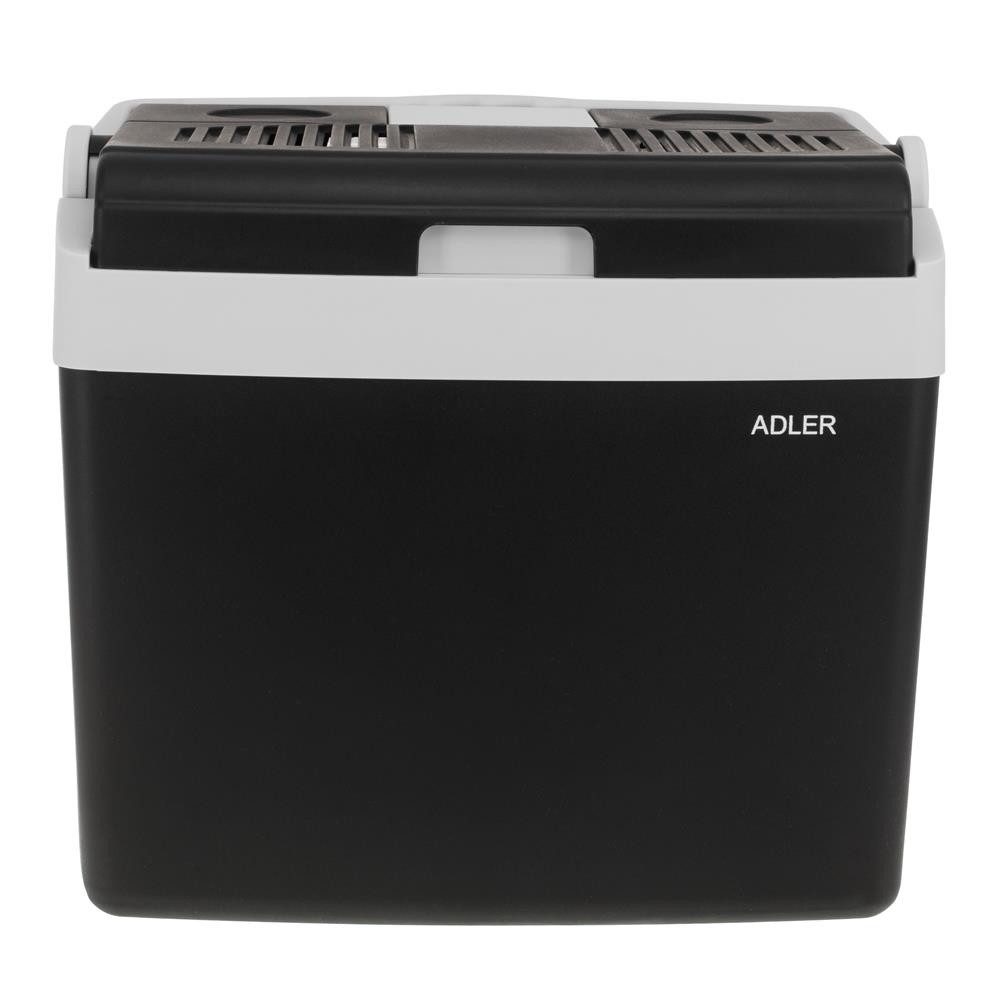 Adler Elektrische Kühlbox AD 8091, tragbar, 25L, für Auto, Camping, Picknick, schwarz, grau