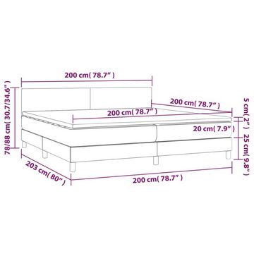 vidaXL Bettgestell Boxspringbett mit Matratze Weiß 200x200 cm Kunstleder Bett Bettgestell