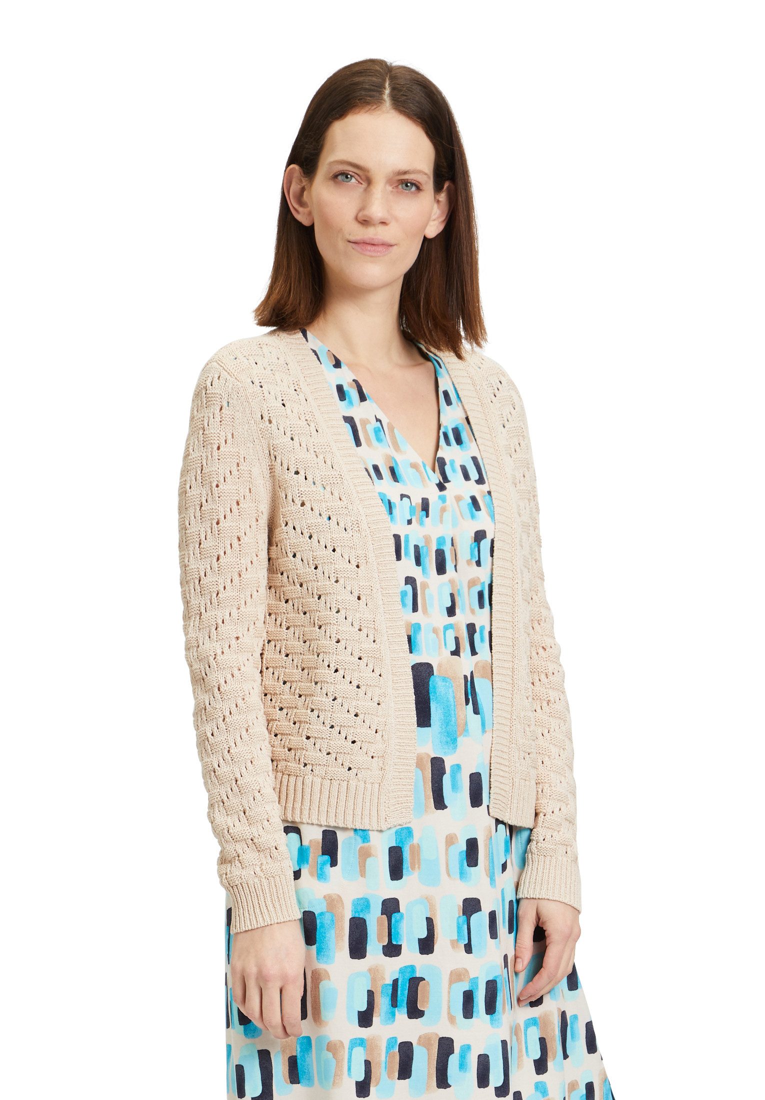 Betty&Co Strickjacke Betty & Co Strick-Cardigan ohne Verschluss (1-tlg) Struktur