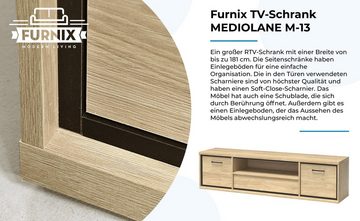 Furnix TV-Schrank MEDIOLANE M-13 RTV-Board Lowboard mit 2 Türen Natural Hickora B181 x H47,5 x T41 cm