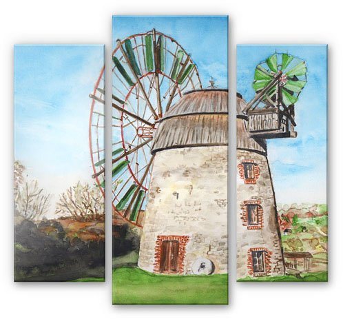 Wall-Art Mehrteilige Bilder Holland Windmühle (3-teilig), (Set, 3 St)